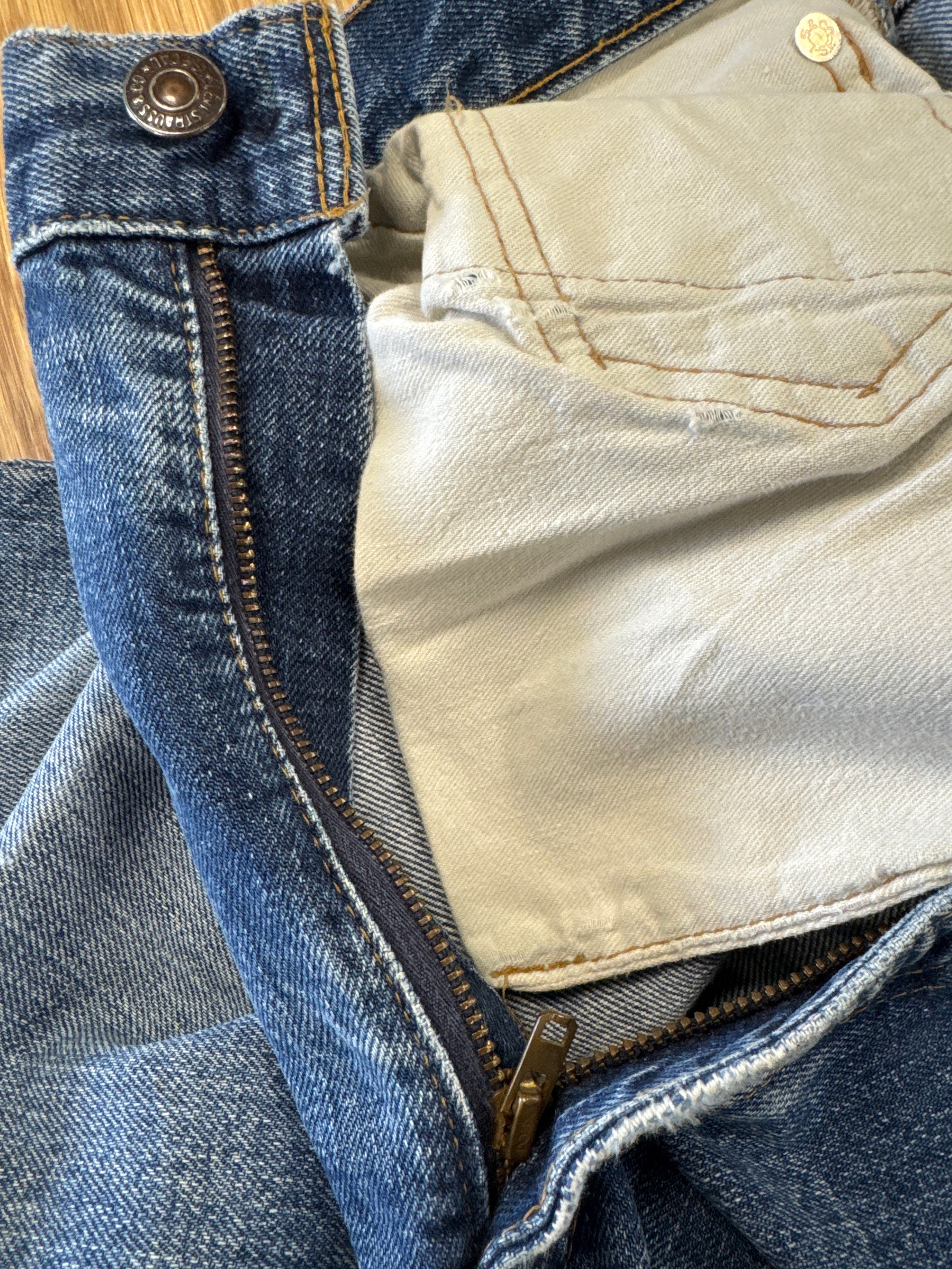 Vintage Big E Jeans (Zip) (34W x 27.5L)