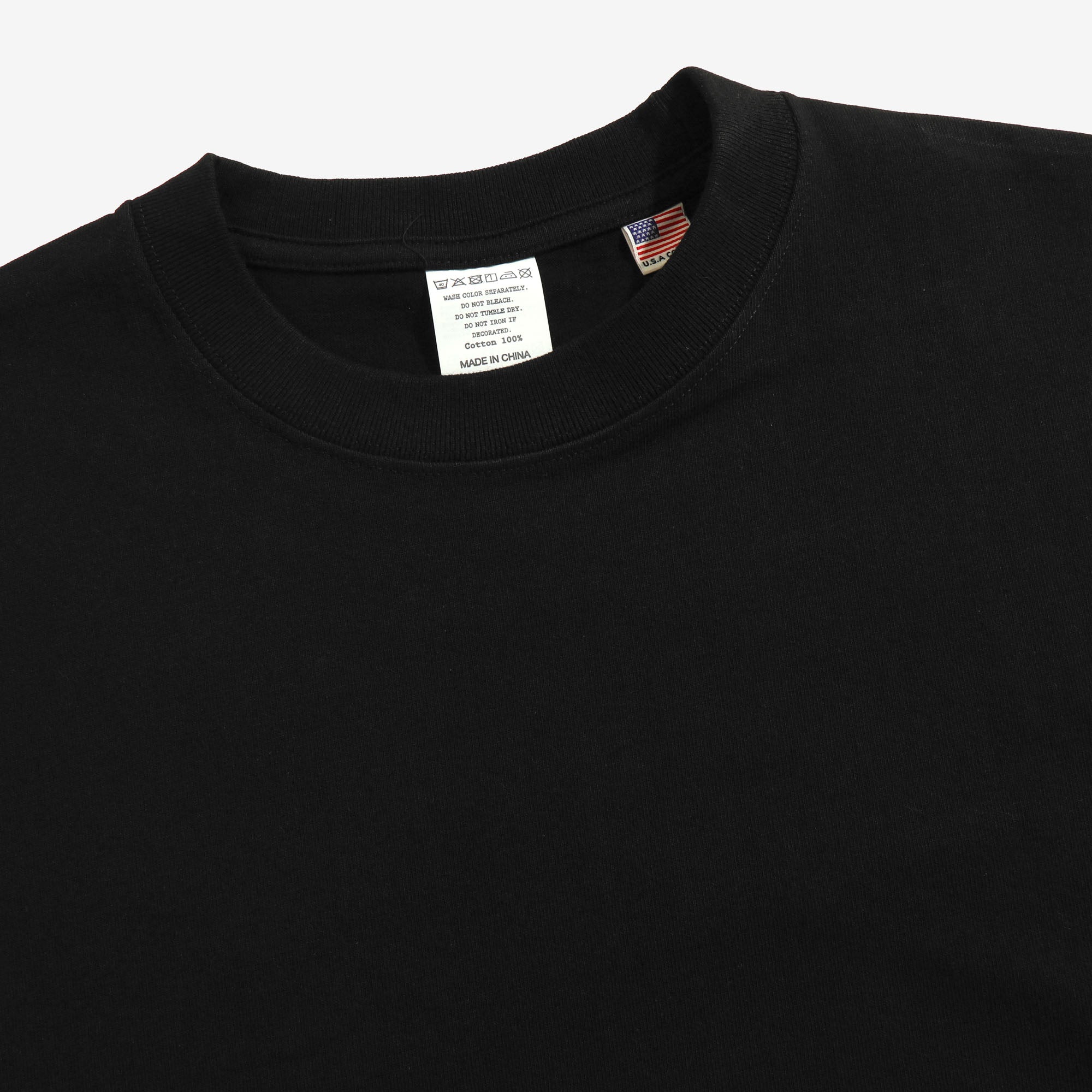 8oz USA Cotton T-Shirt - Black