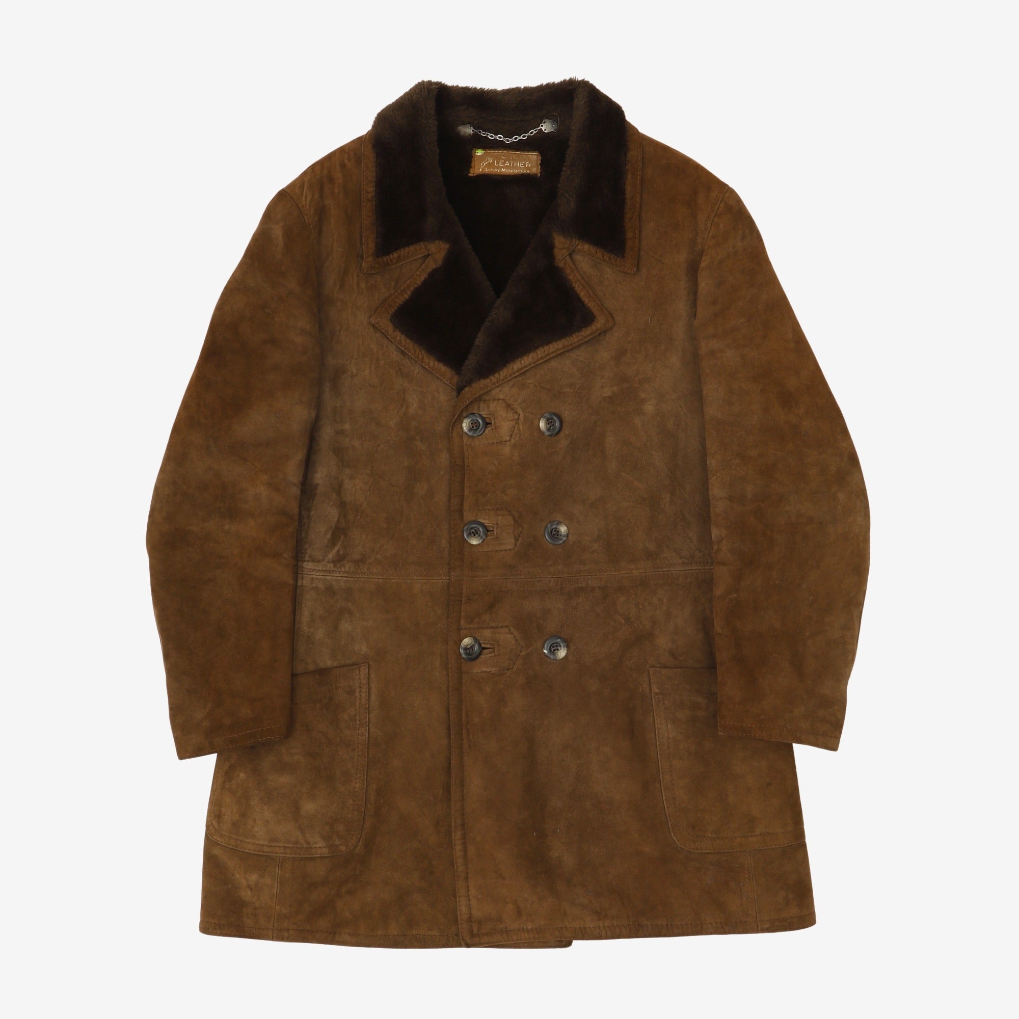 Shearling Lined Suede Peacoat