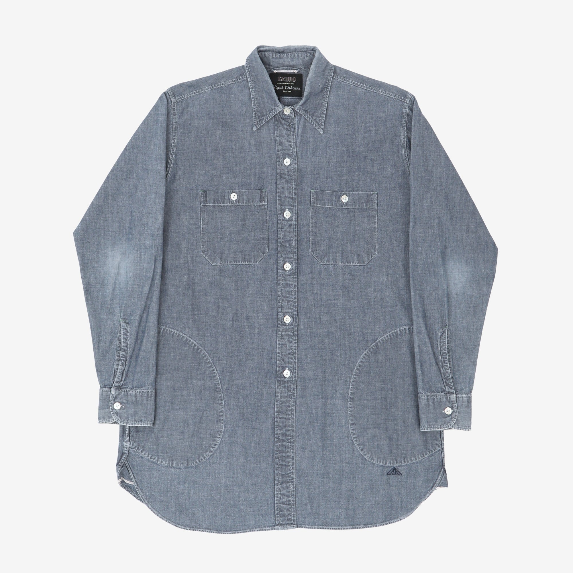 Nigel Cabourn Men's Denim Chambray Workers Shirt - Indigo