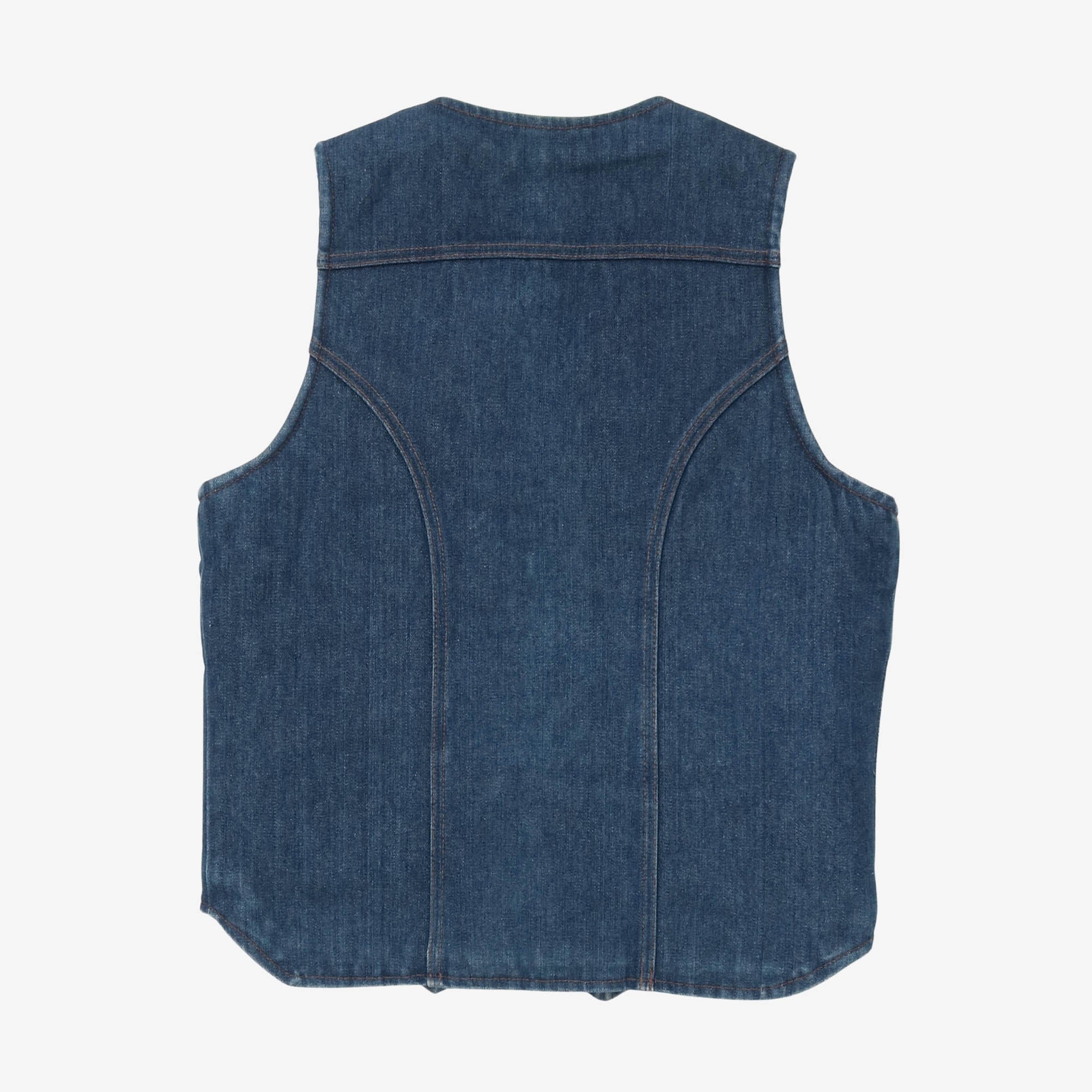 Vintage 1970s 14oz Shearling Lined Denim Vest