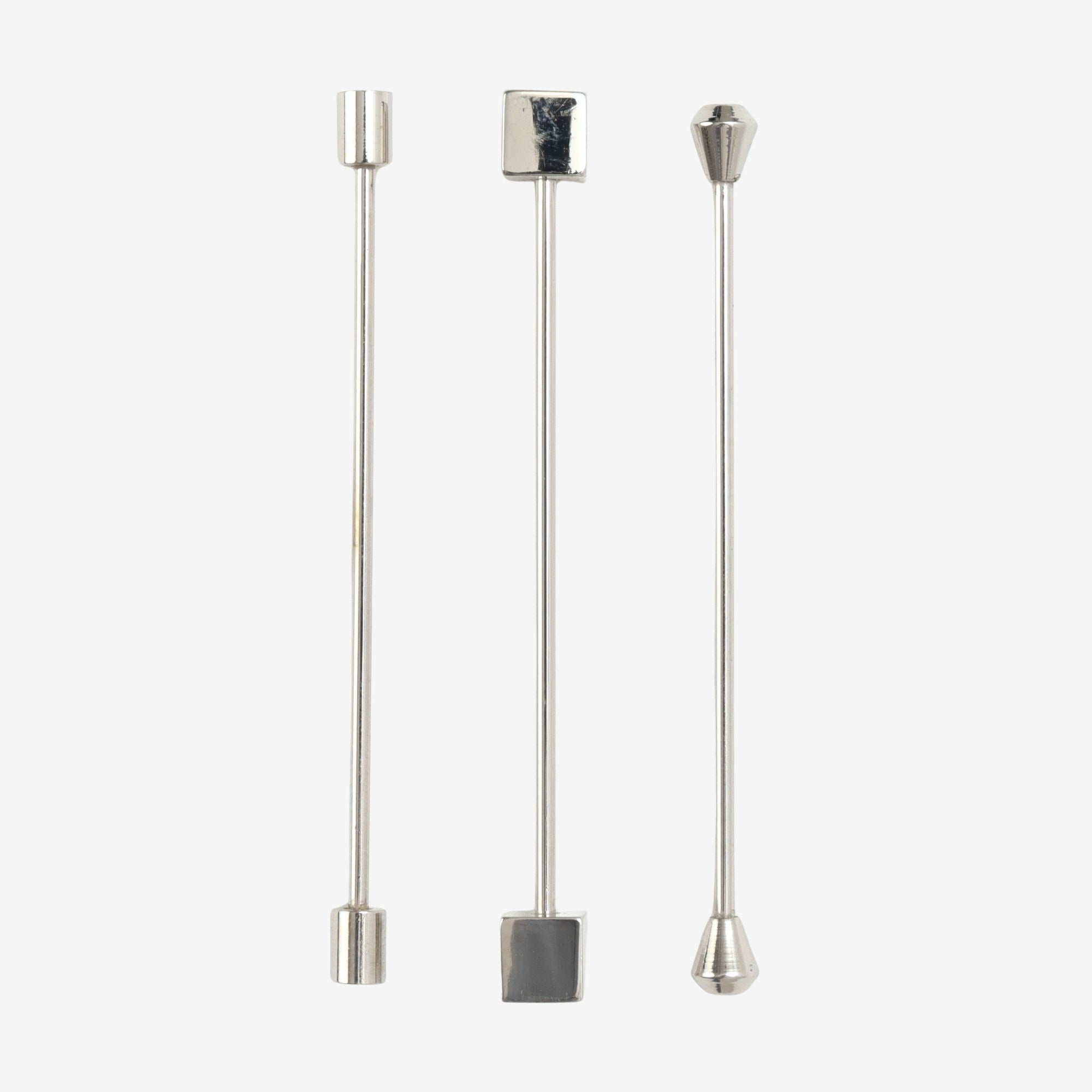 Silver Pin Collar Bars x3