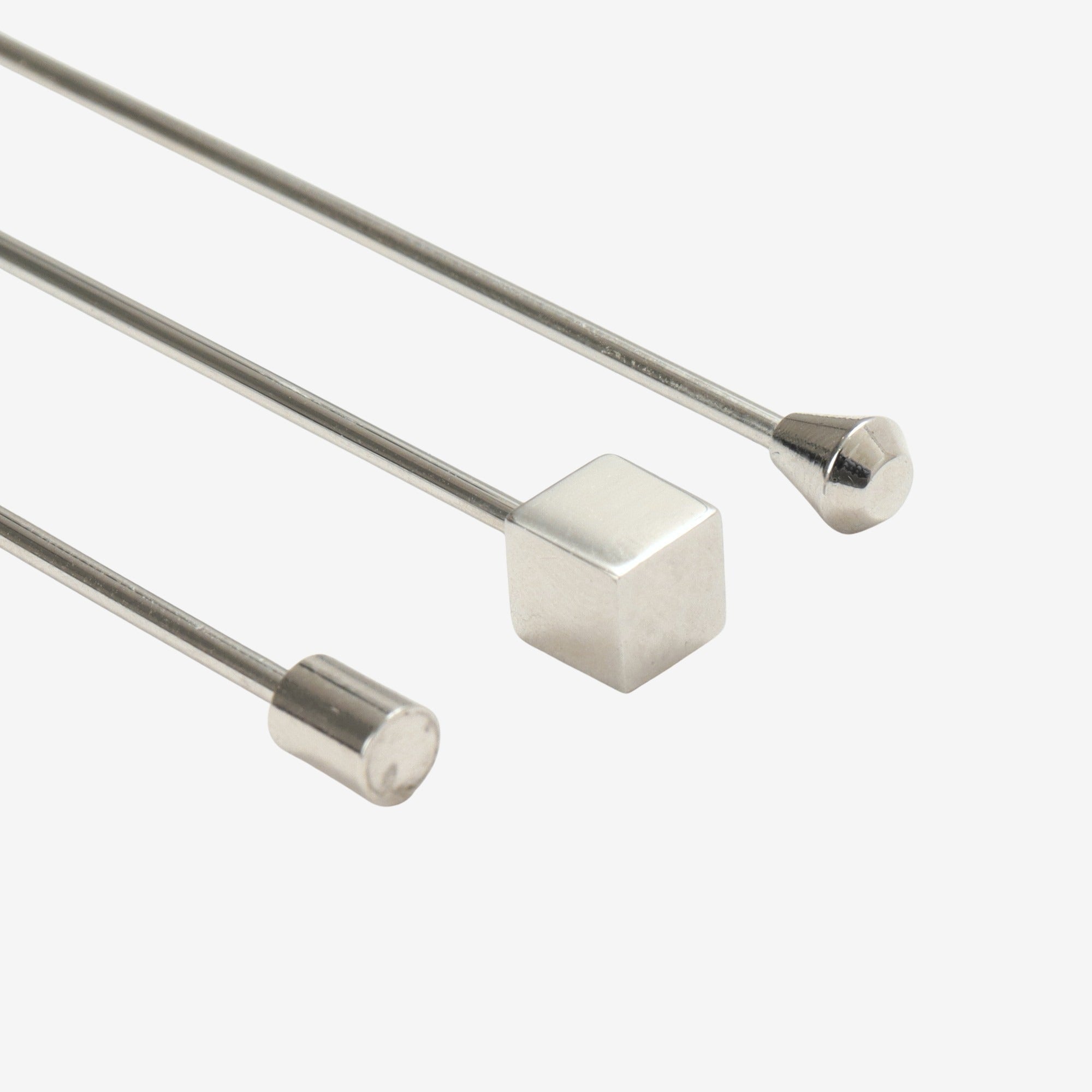 Silver Pin Collar Bars x3