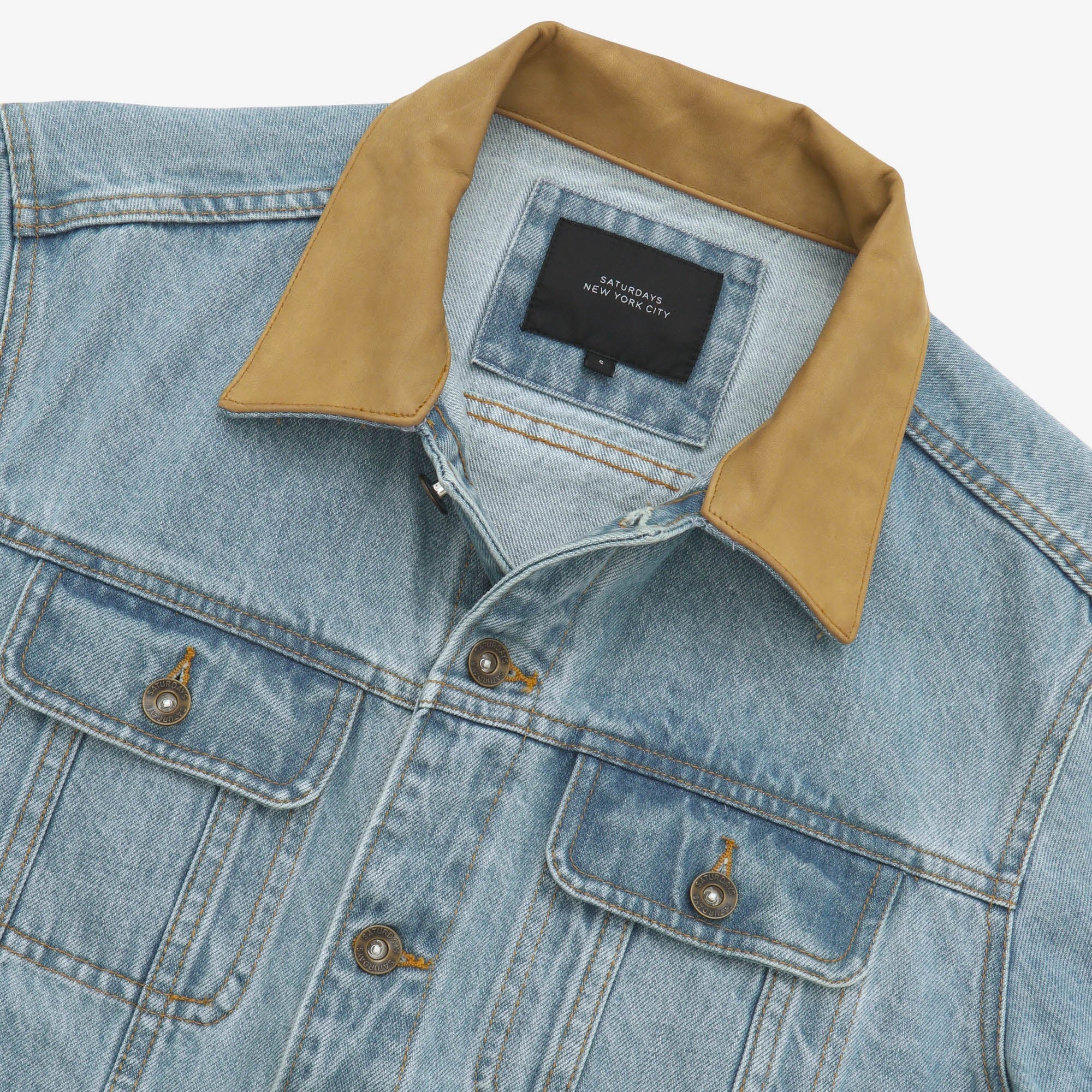 Emil Leather Collar Denim Jacket