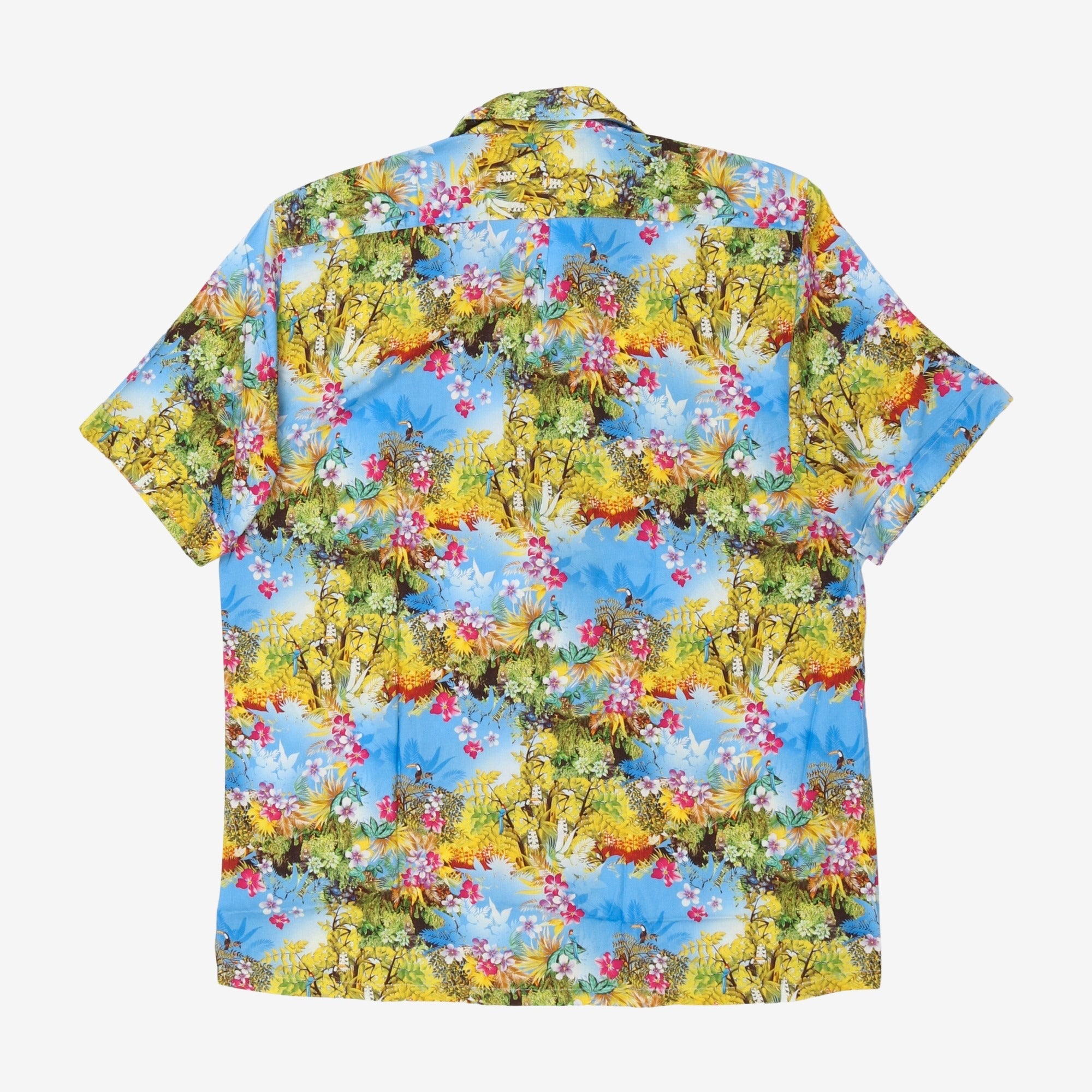 Tropical Print Open Collar Shirt