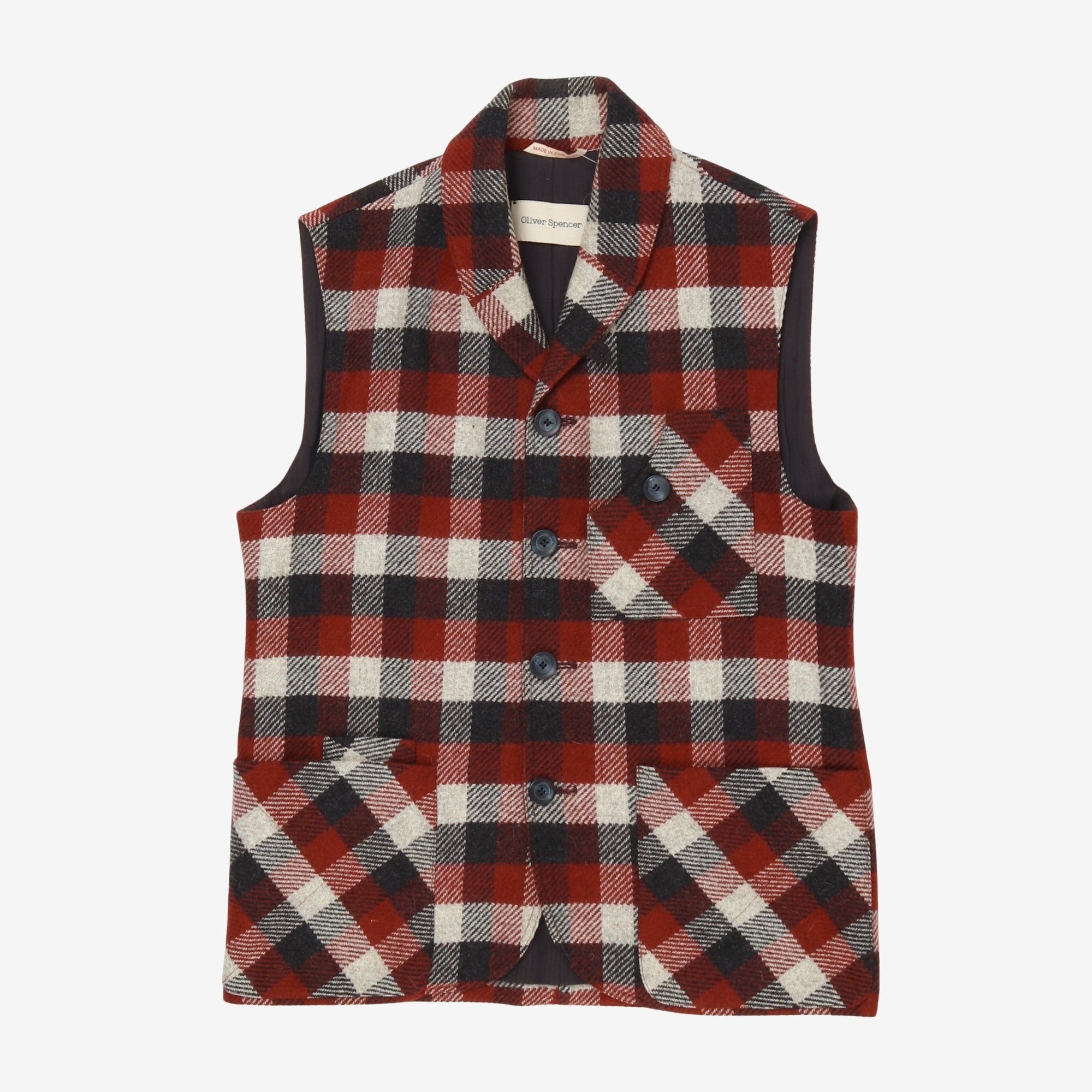 Wool Check Vest