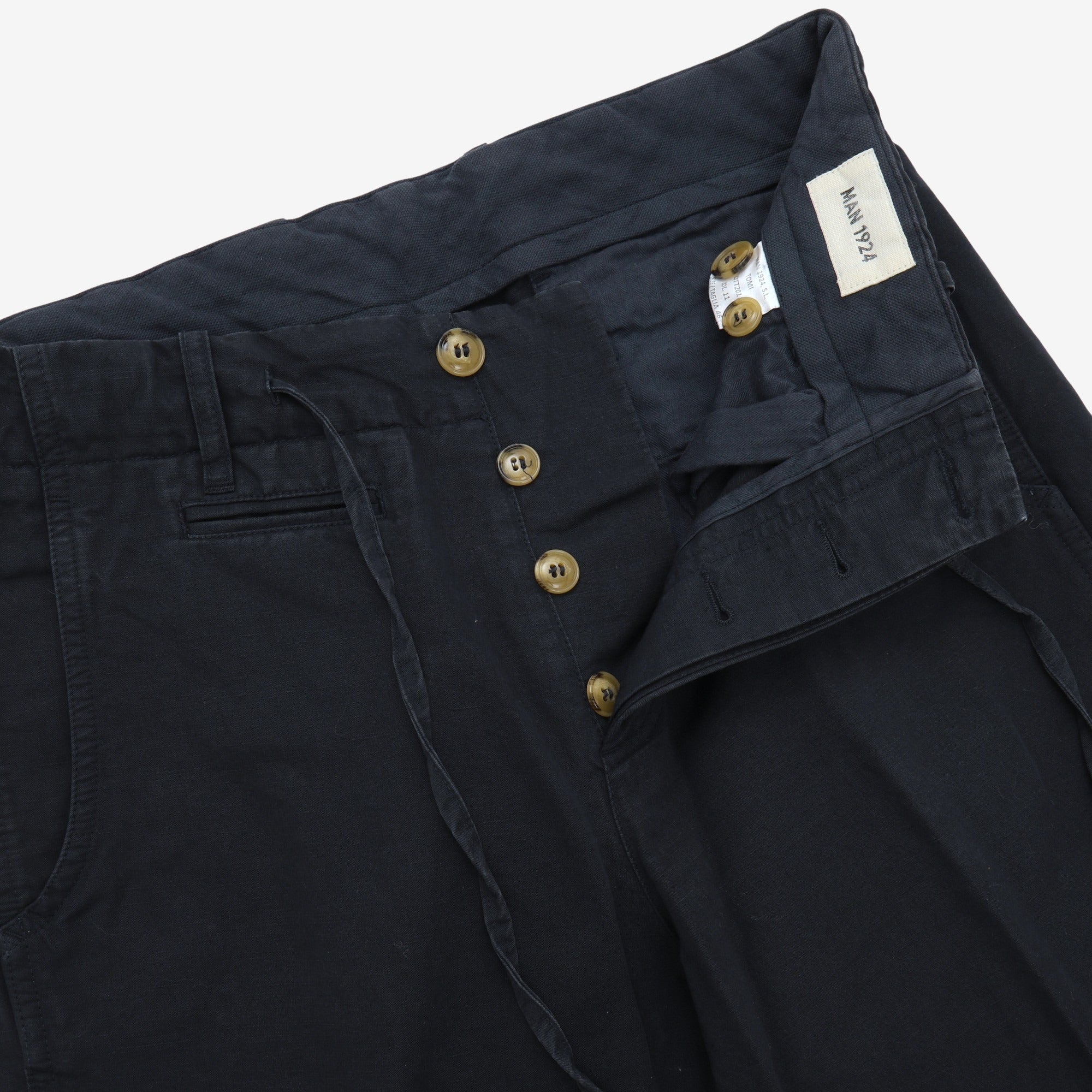 Linen Blend Drawstring Trouser