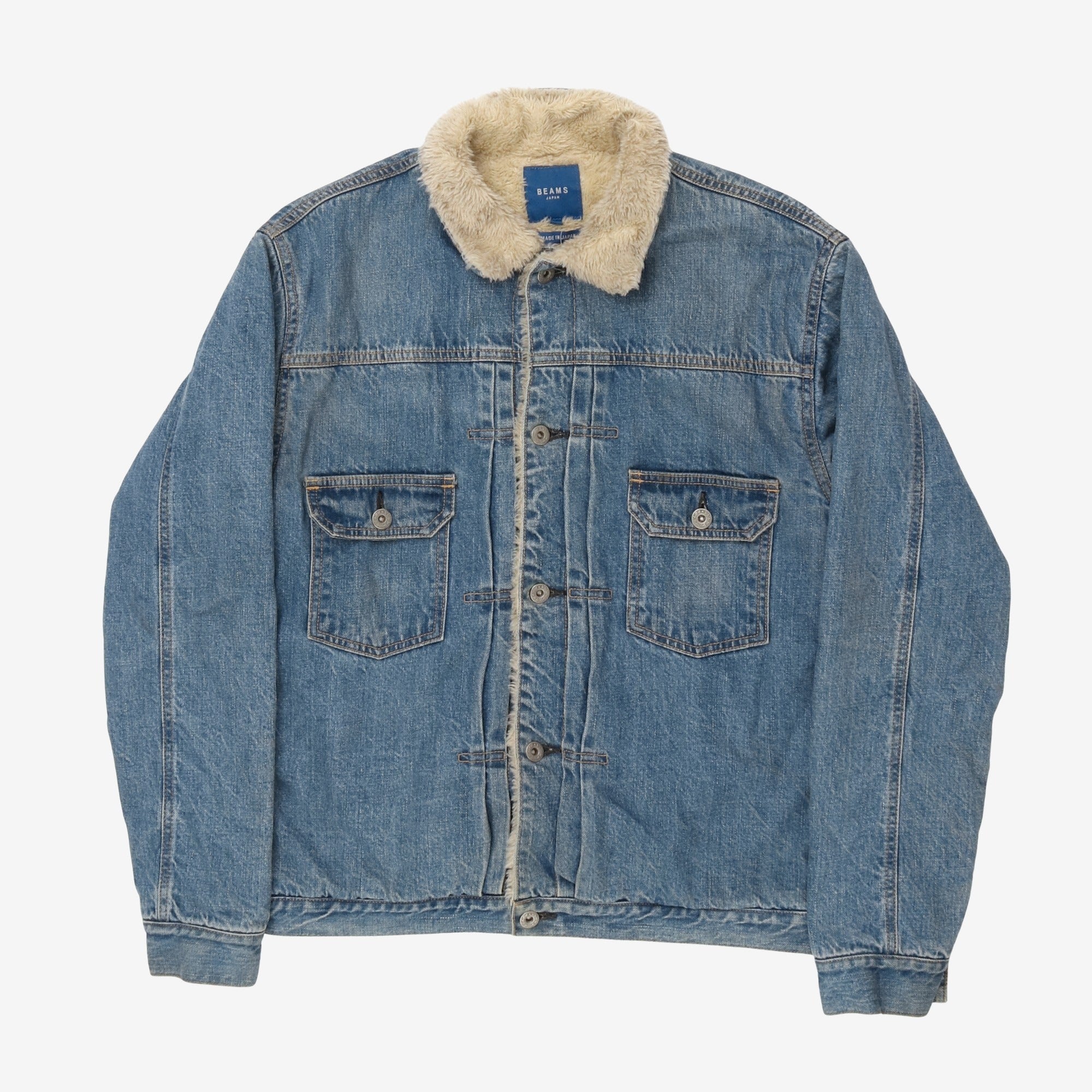 Faux Shearling Denim Jacket