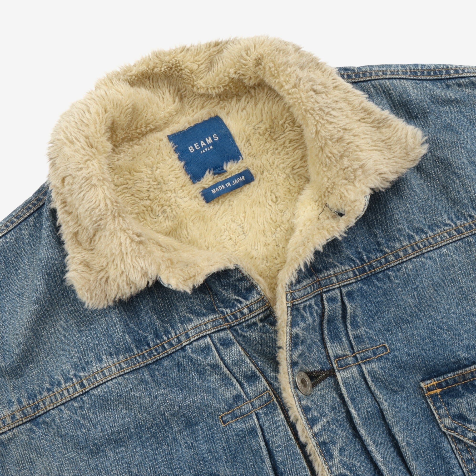 Faux Shearling Denim Jacket