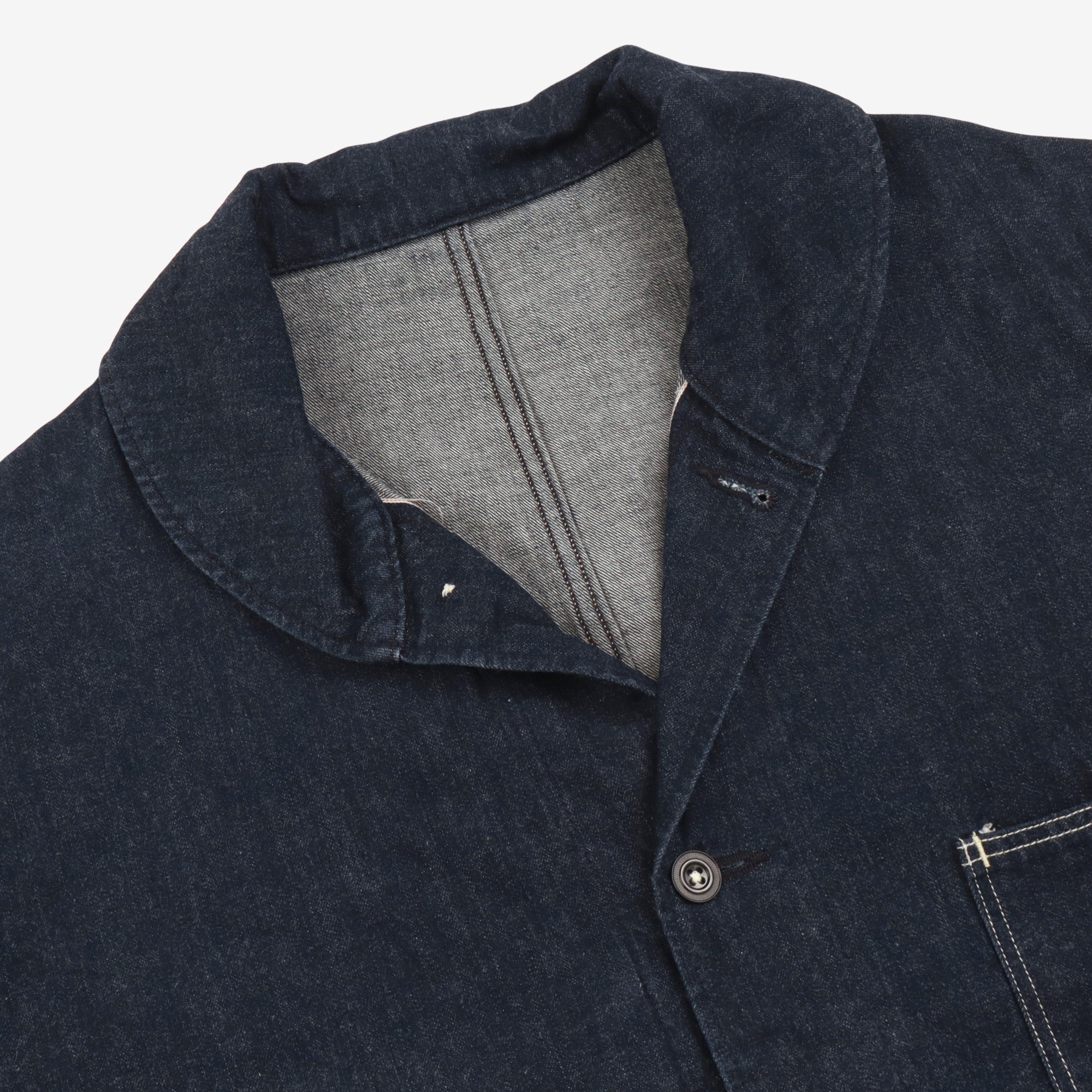 Denim Shawl Collar Coverall