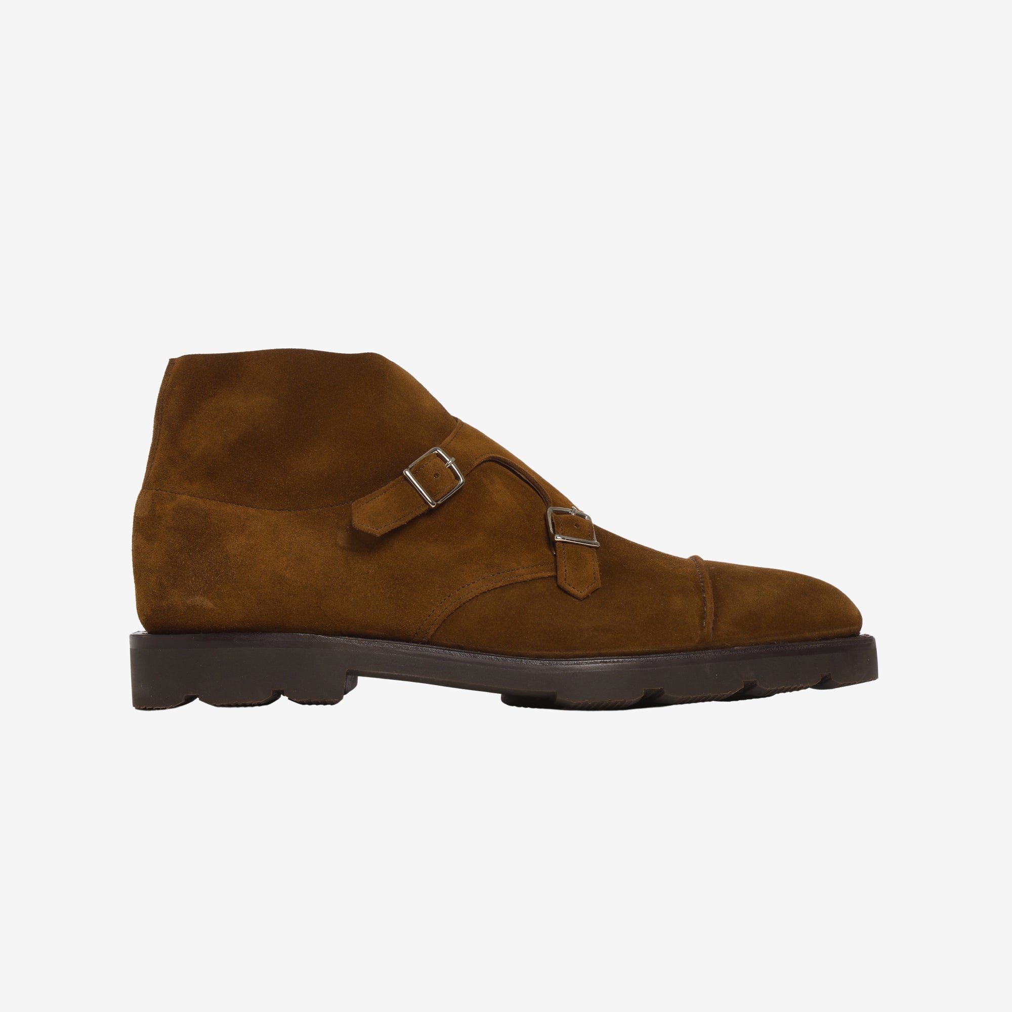 Suede William Monk Strap Boots + Trees