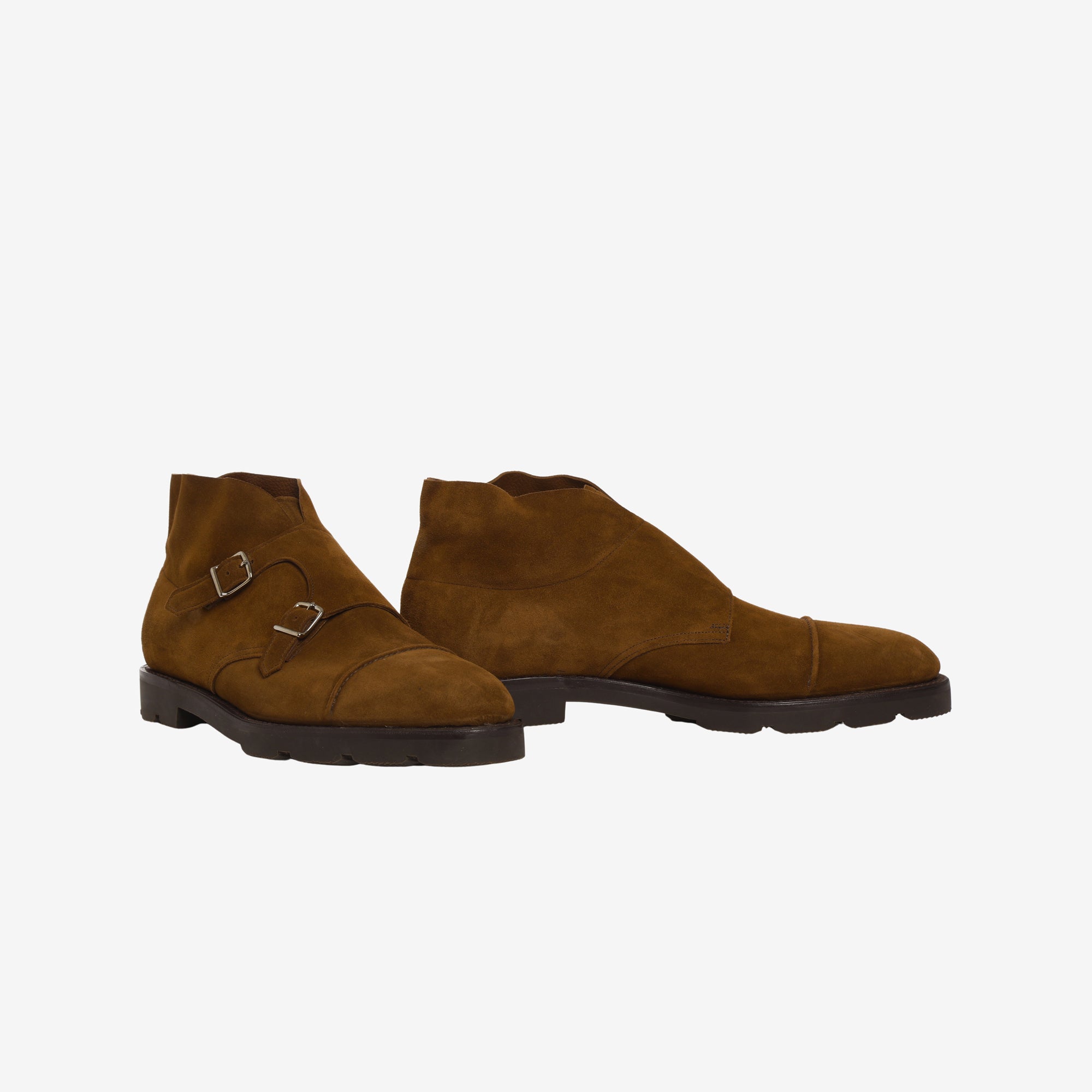 Suede William Monk Strap Boots + Trees