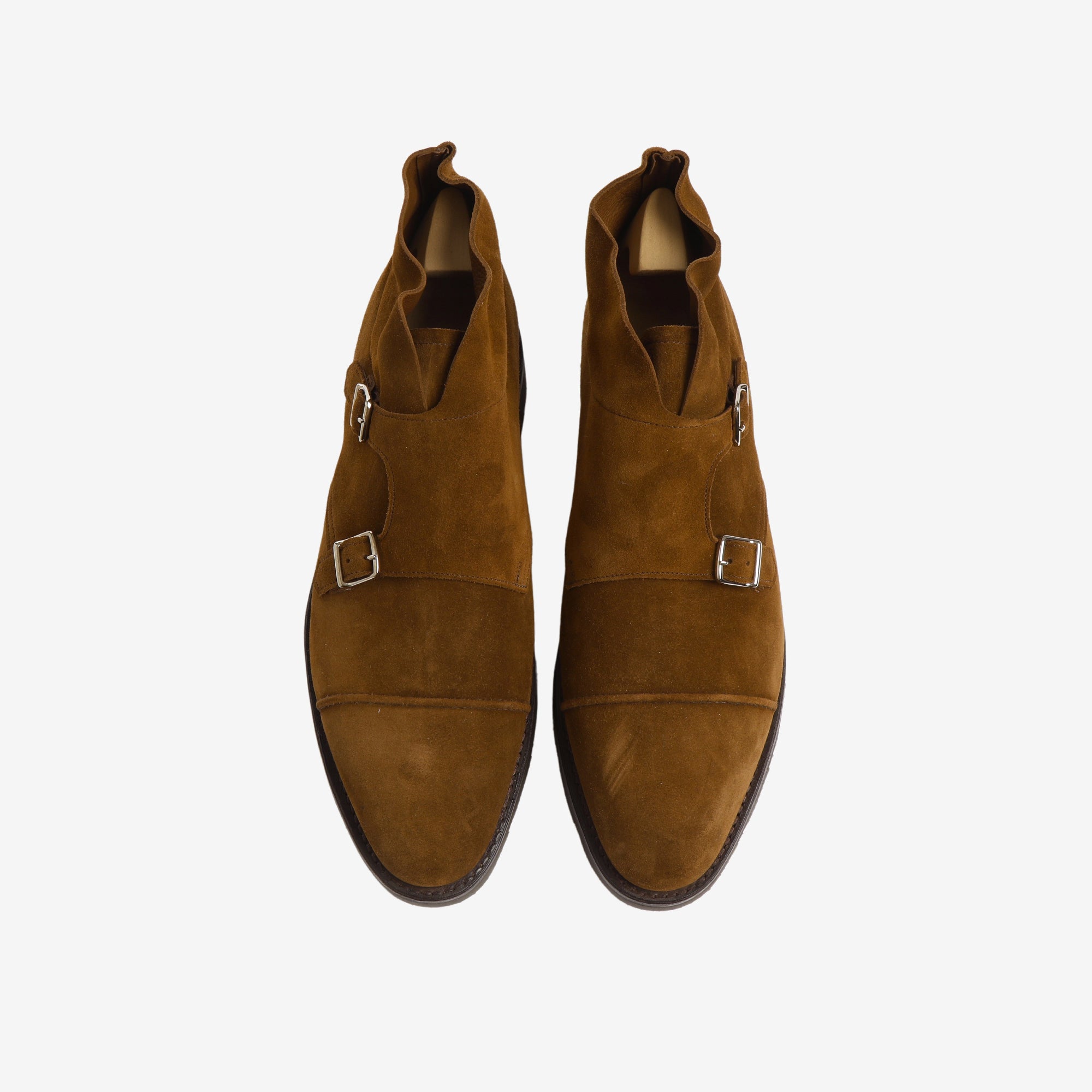 Suede William Monk Strap Boots + Trees