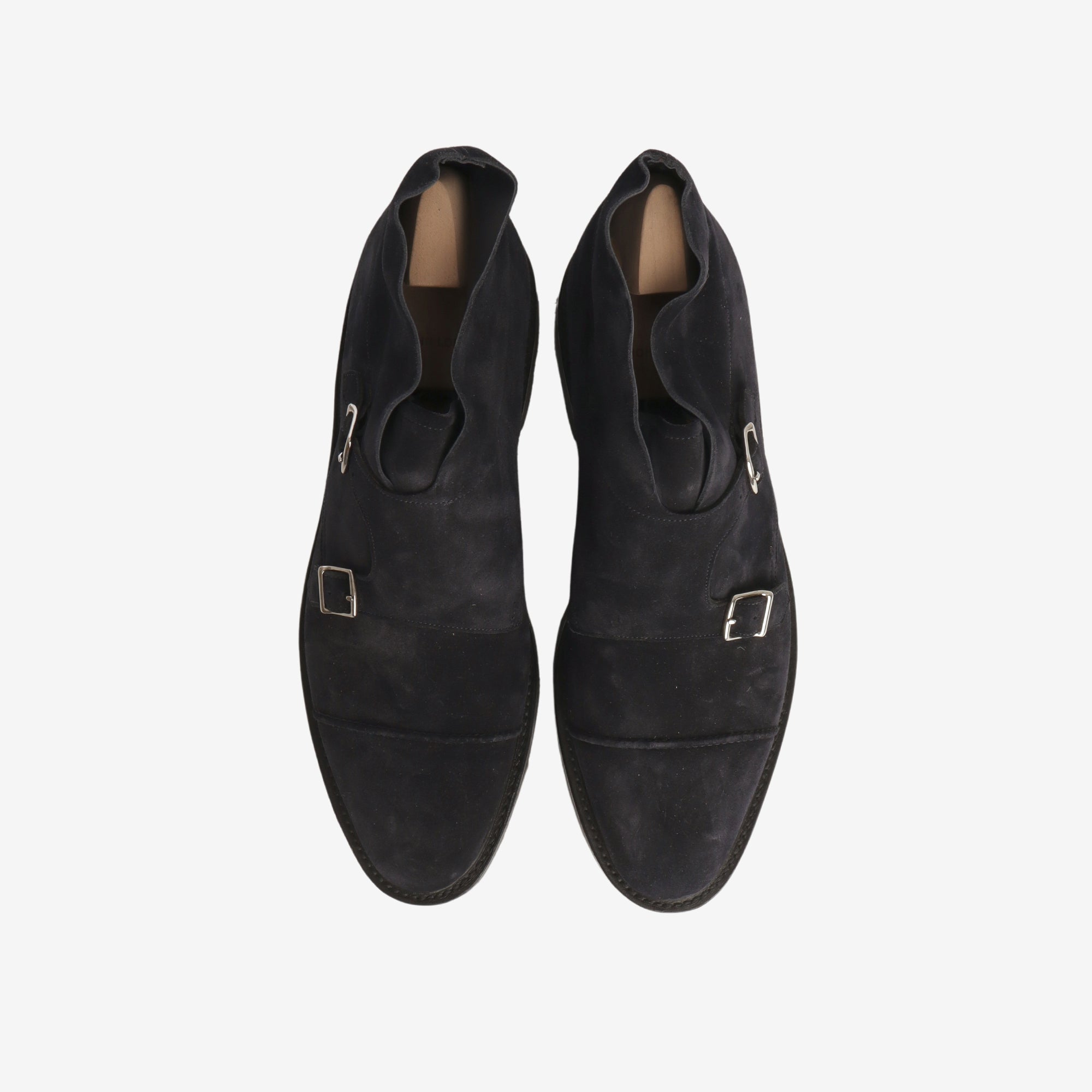 Suede William II Monk Strap Boots + Trees