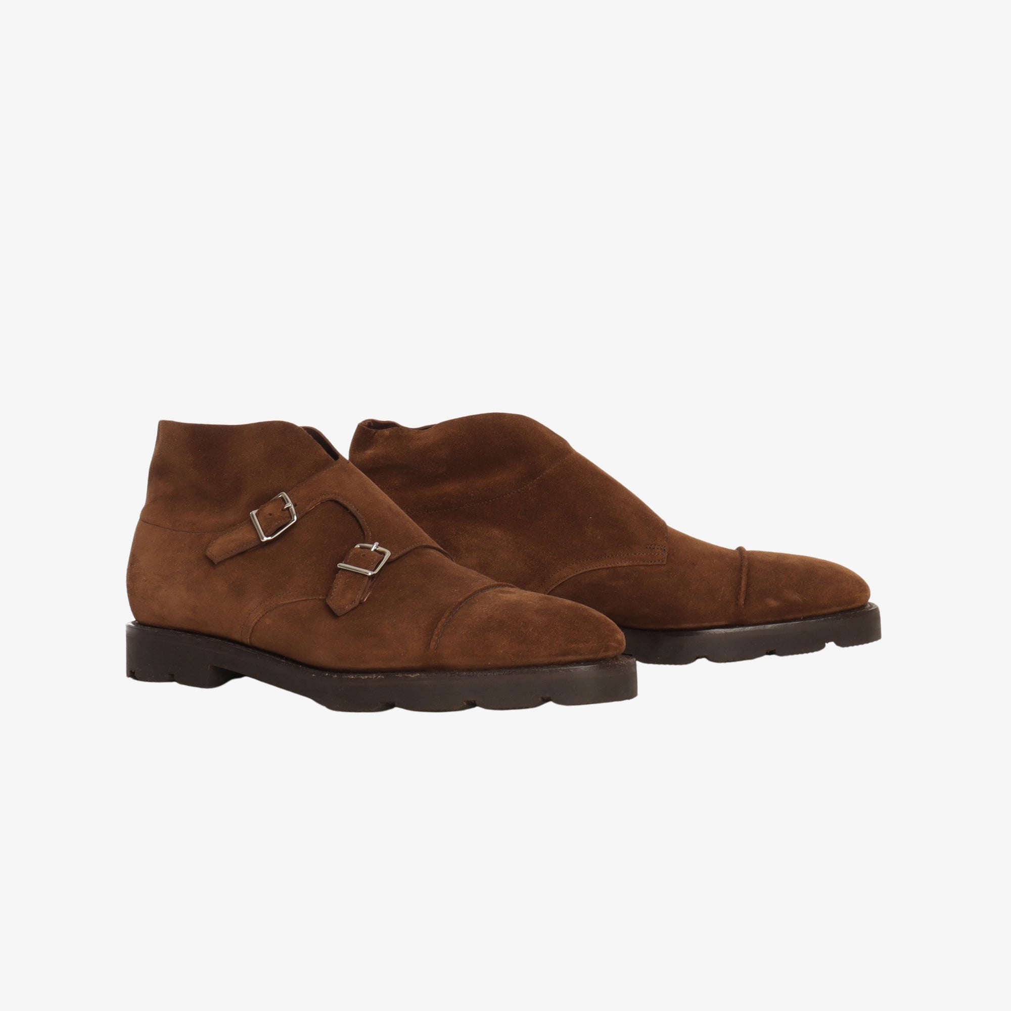 Suede William II Monk Strap Boots + Trees