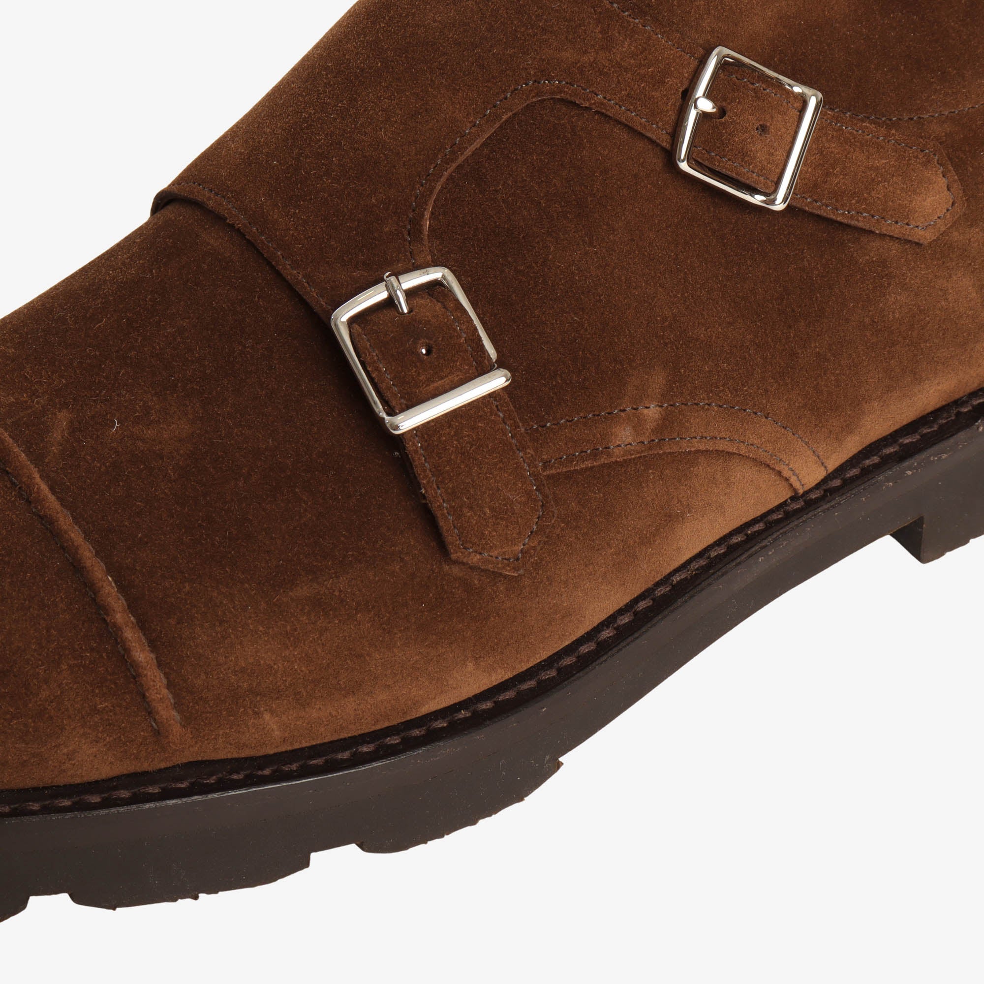 Suede William II Monk Strap Boots + Trees
