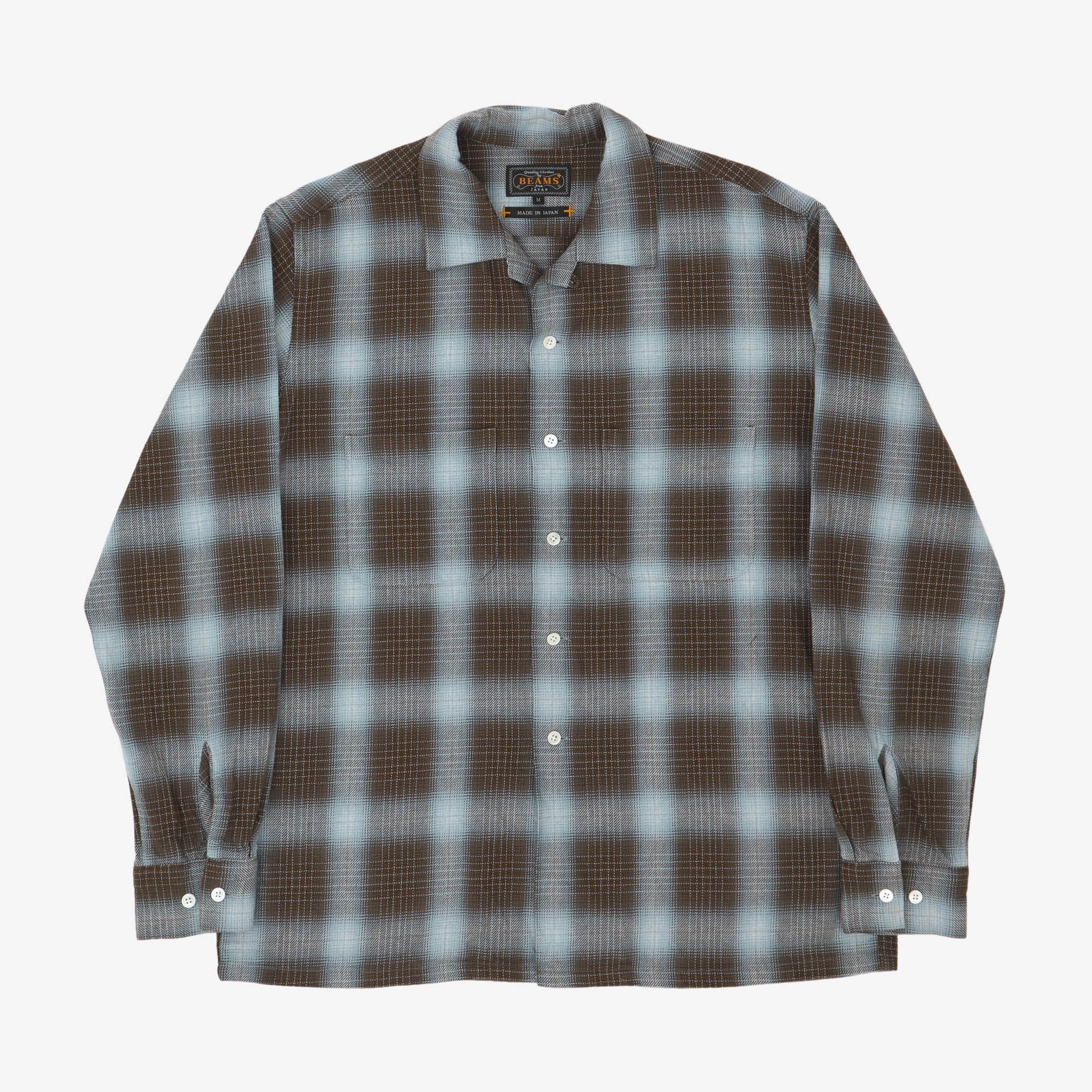 Beams Plus Open Collar Ombre Check Shirt – Marrkt