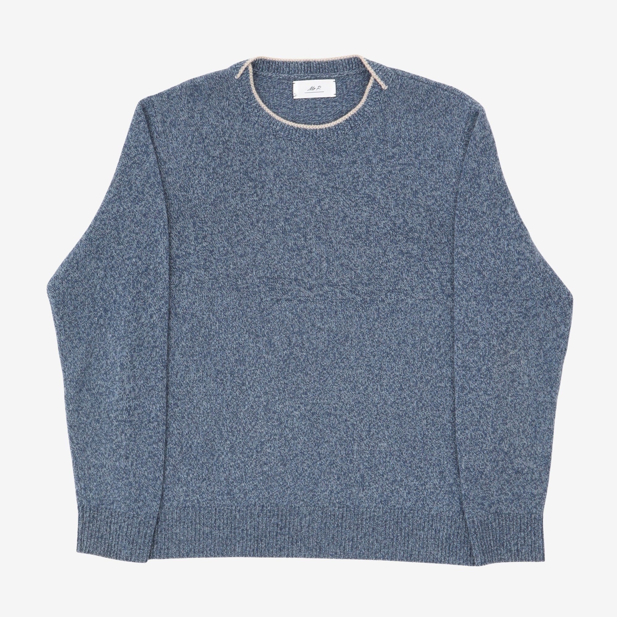 Contrast-Tipped Wool Sweater