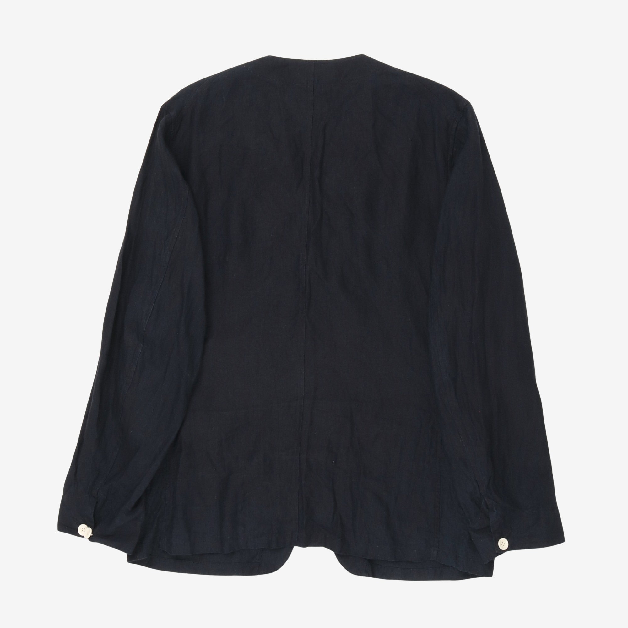 Collarless Linen Jacket