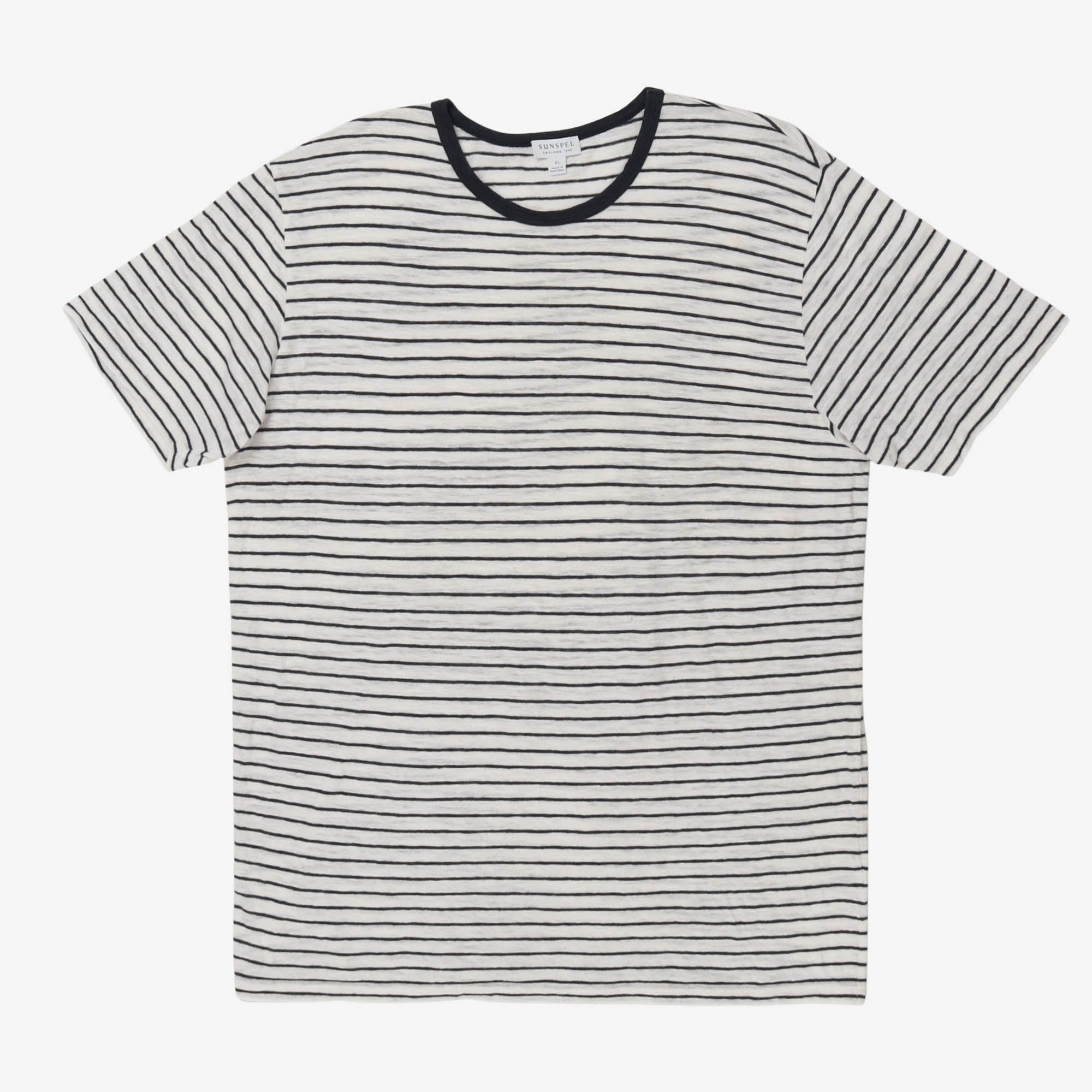 Cotton-Linen Striped T-Shirt