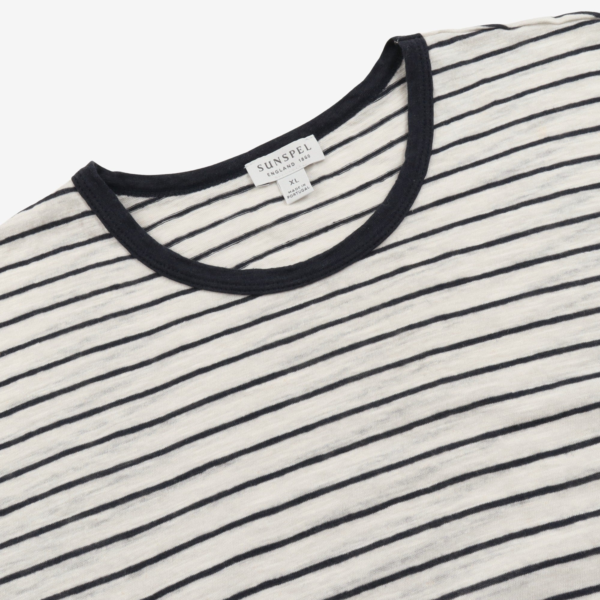Cotton-Linen Striped T-Shirt