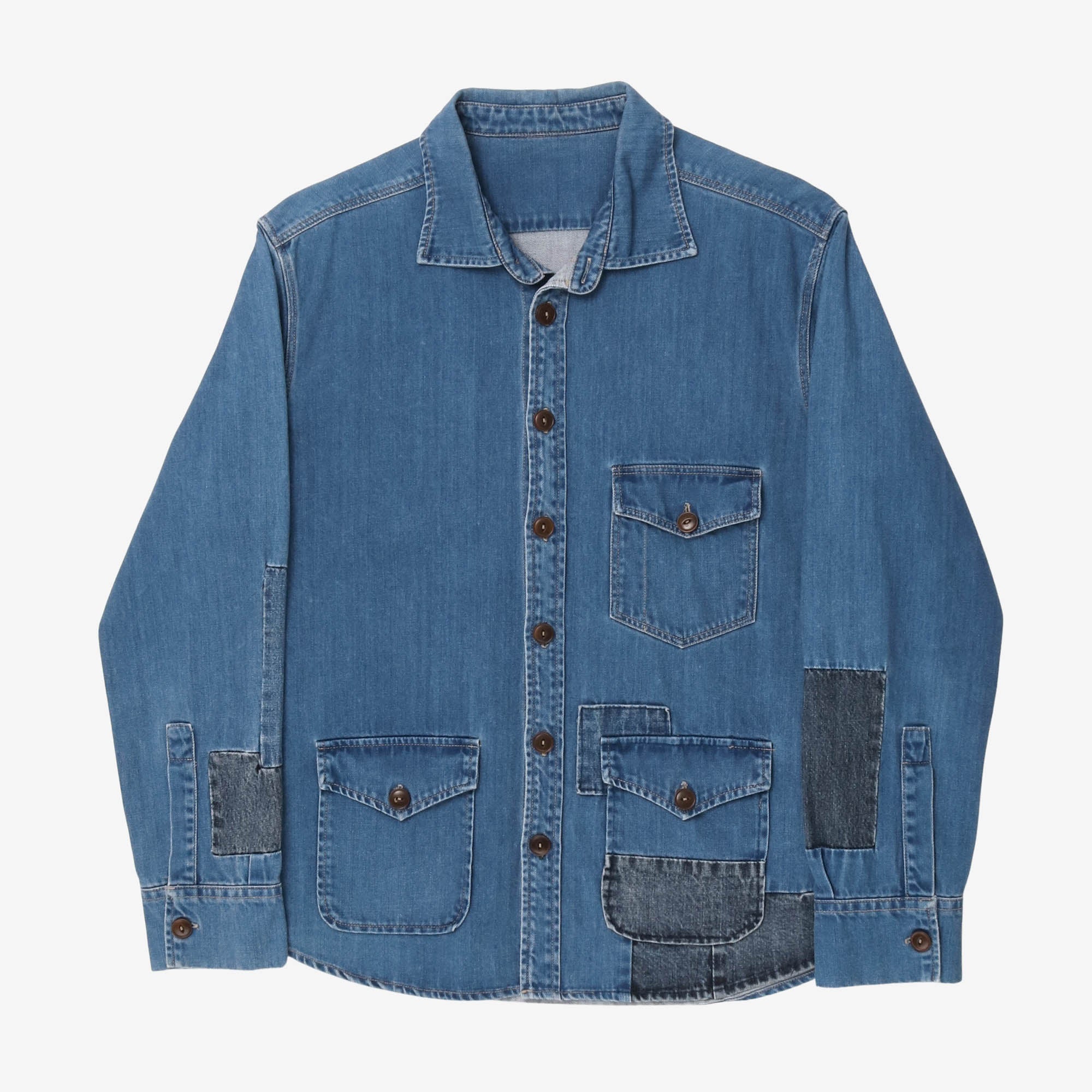 Denim Patchwork Shirt Jacket (Fits M/L)
