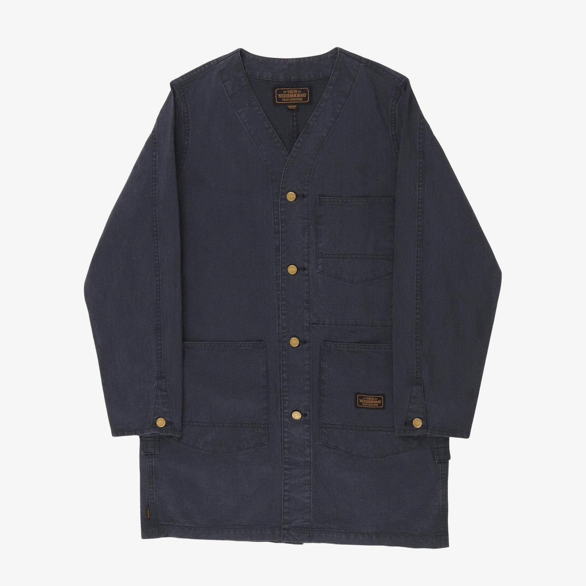 Colarless Shop Coat