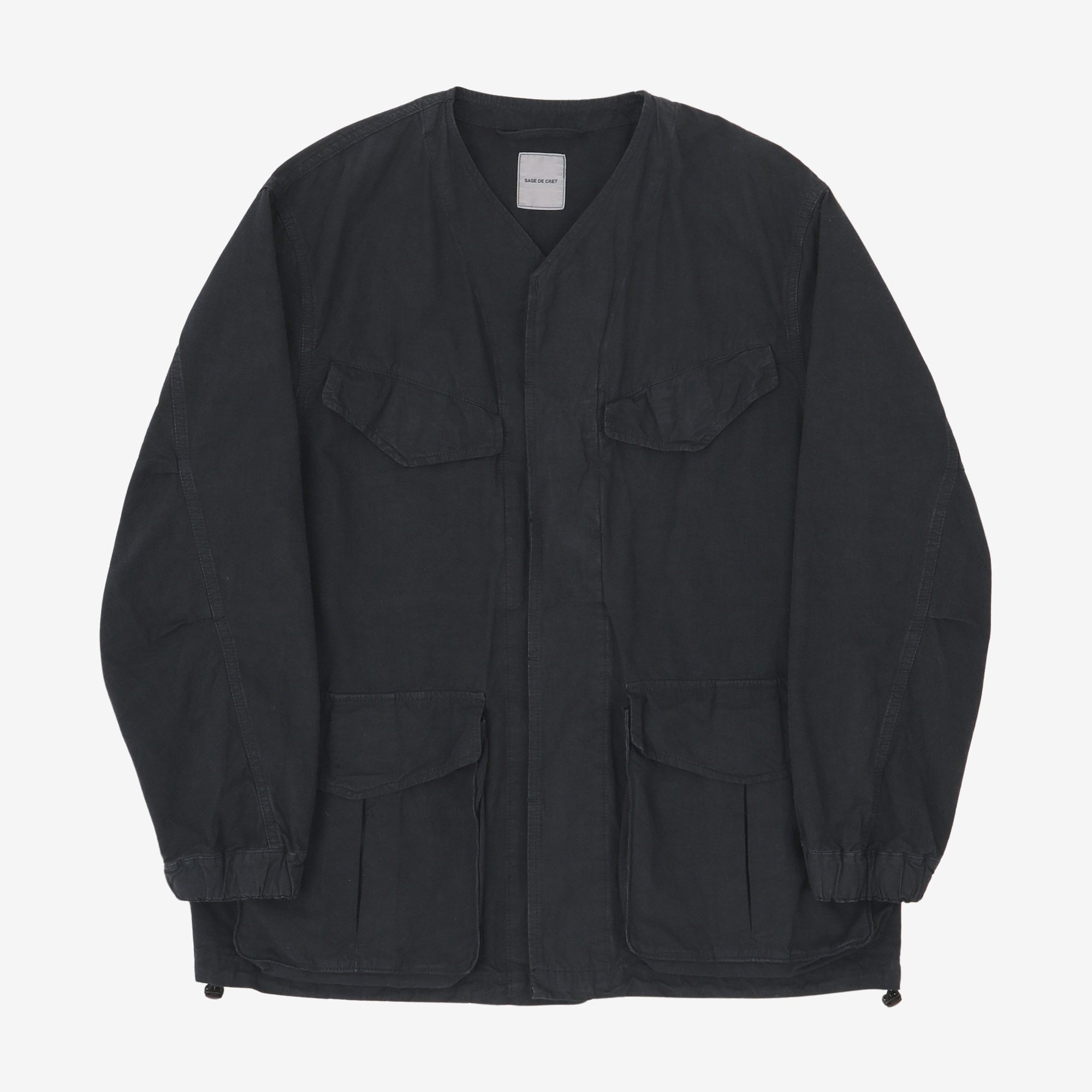 Collarless Military Jacket