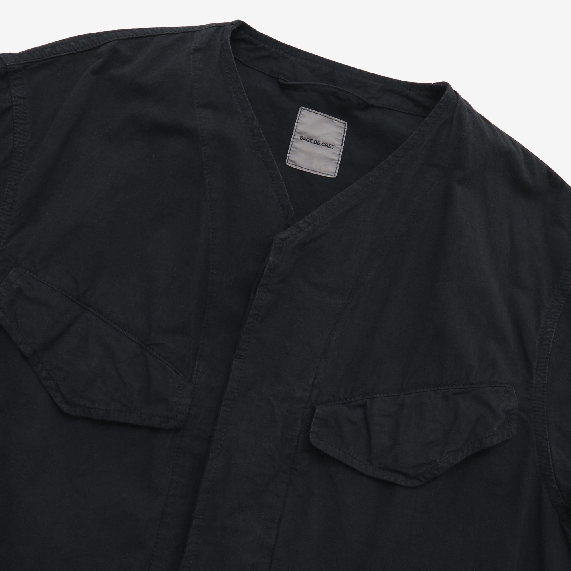 Collarless Military Jacket