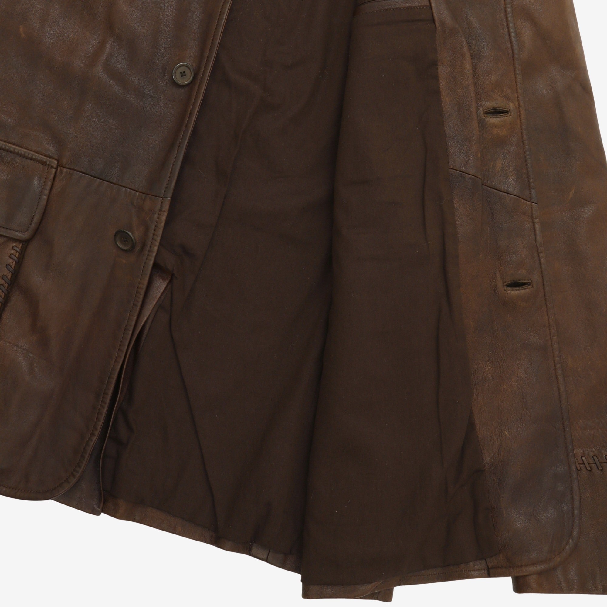 Stitch Seam Leather Jacket