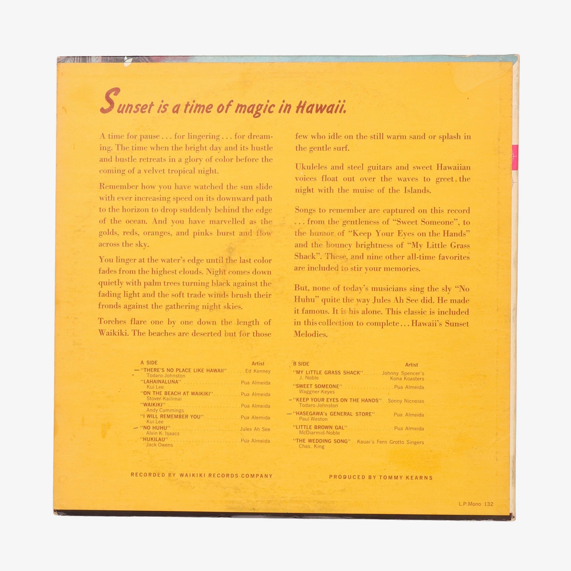 Hawaiis Sunset Melodies Record