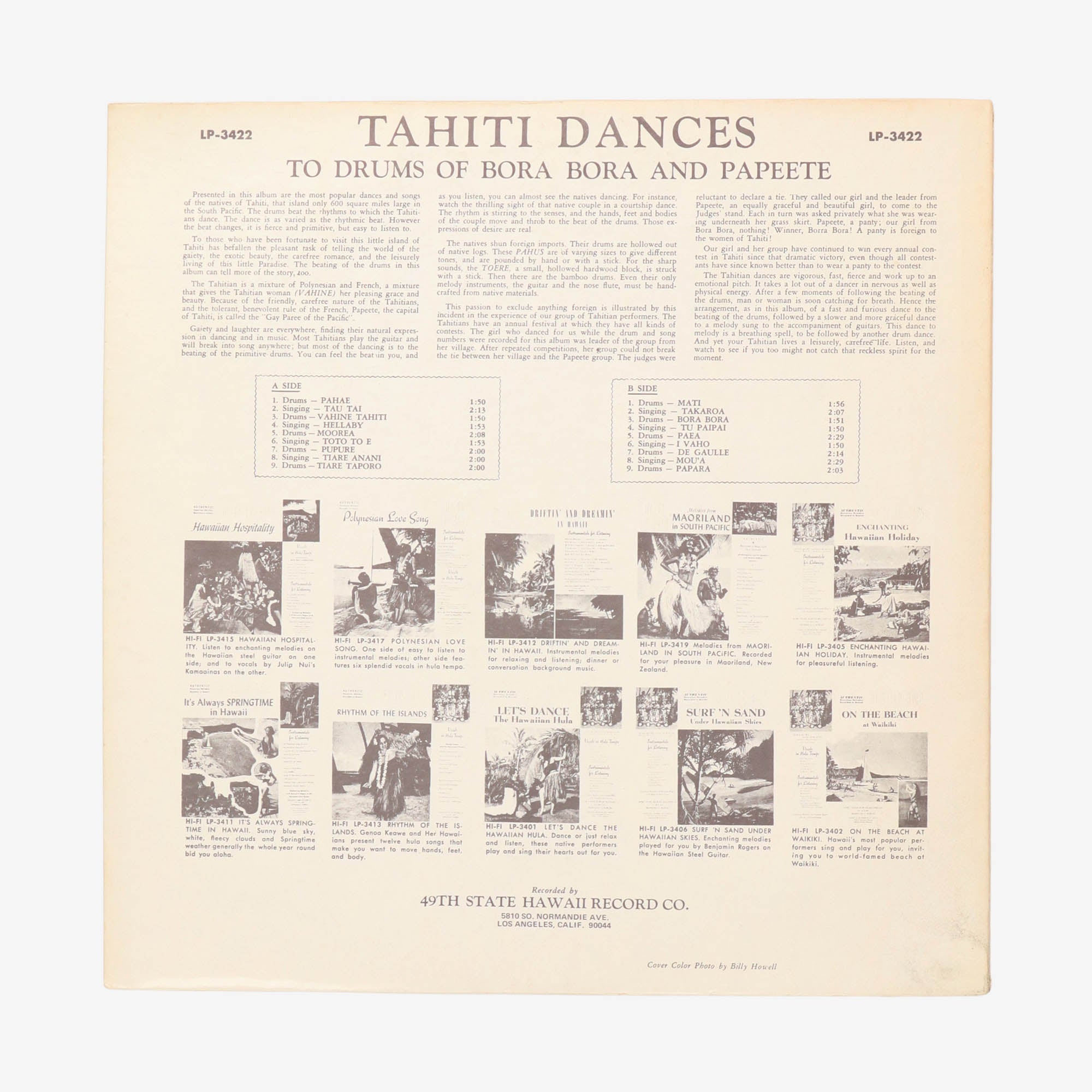 Tahiti Dances Record