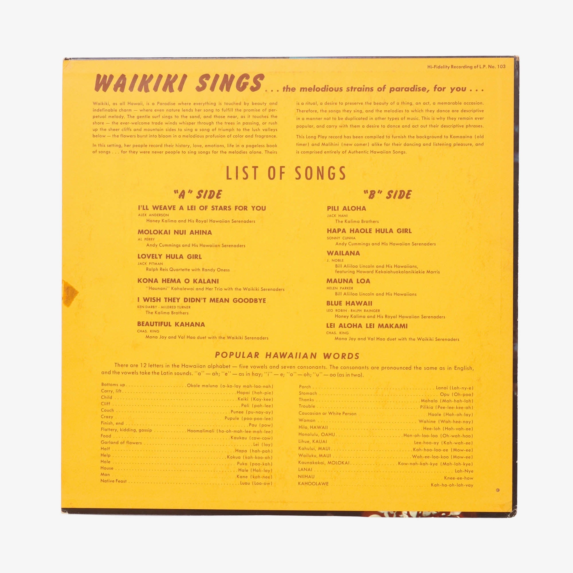 Waikiki Sings Record