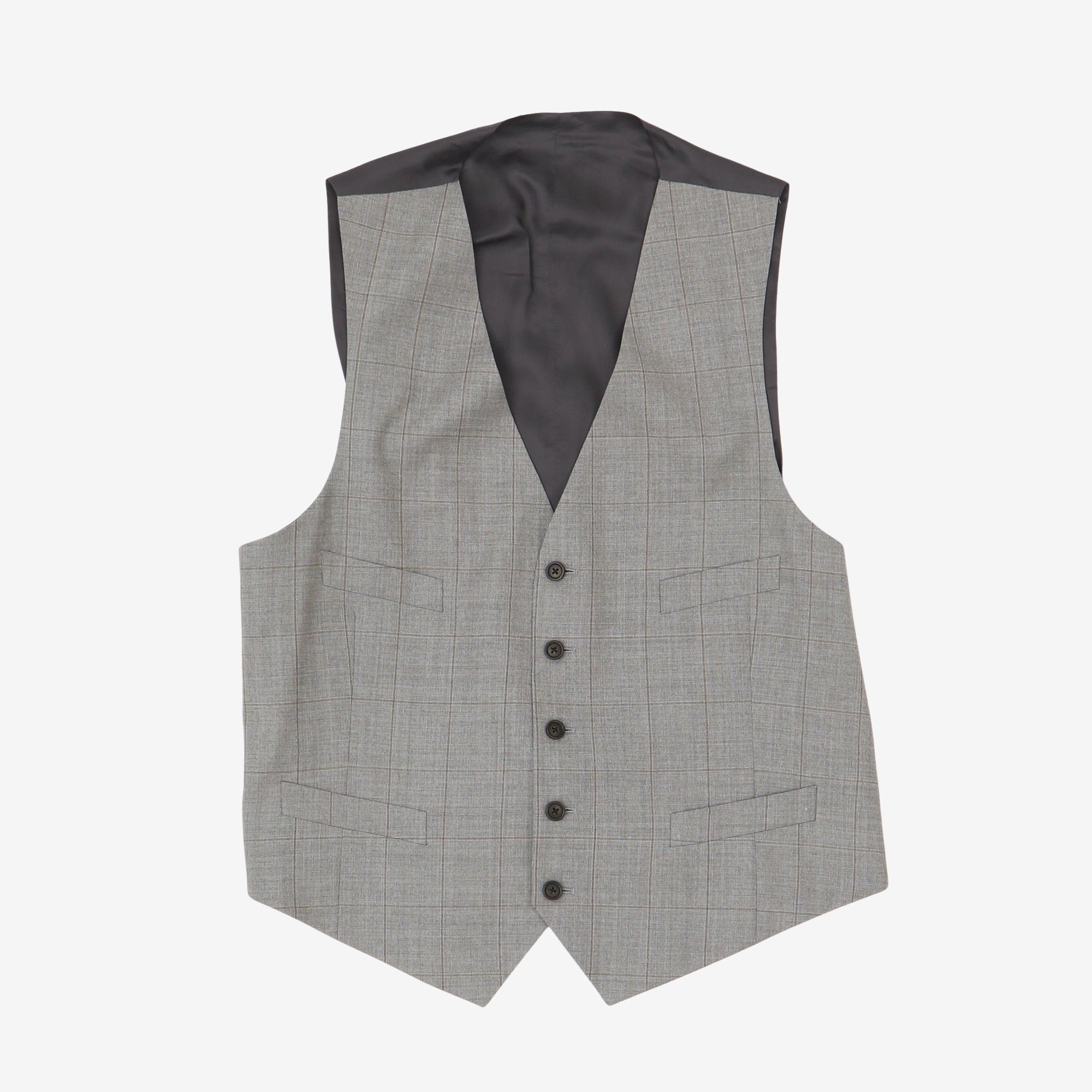 3-Piece Wool Check Suit