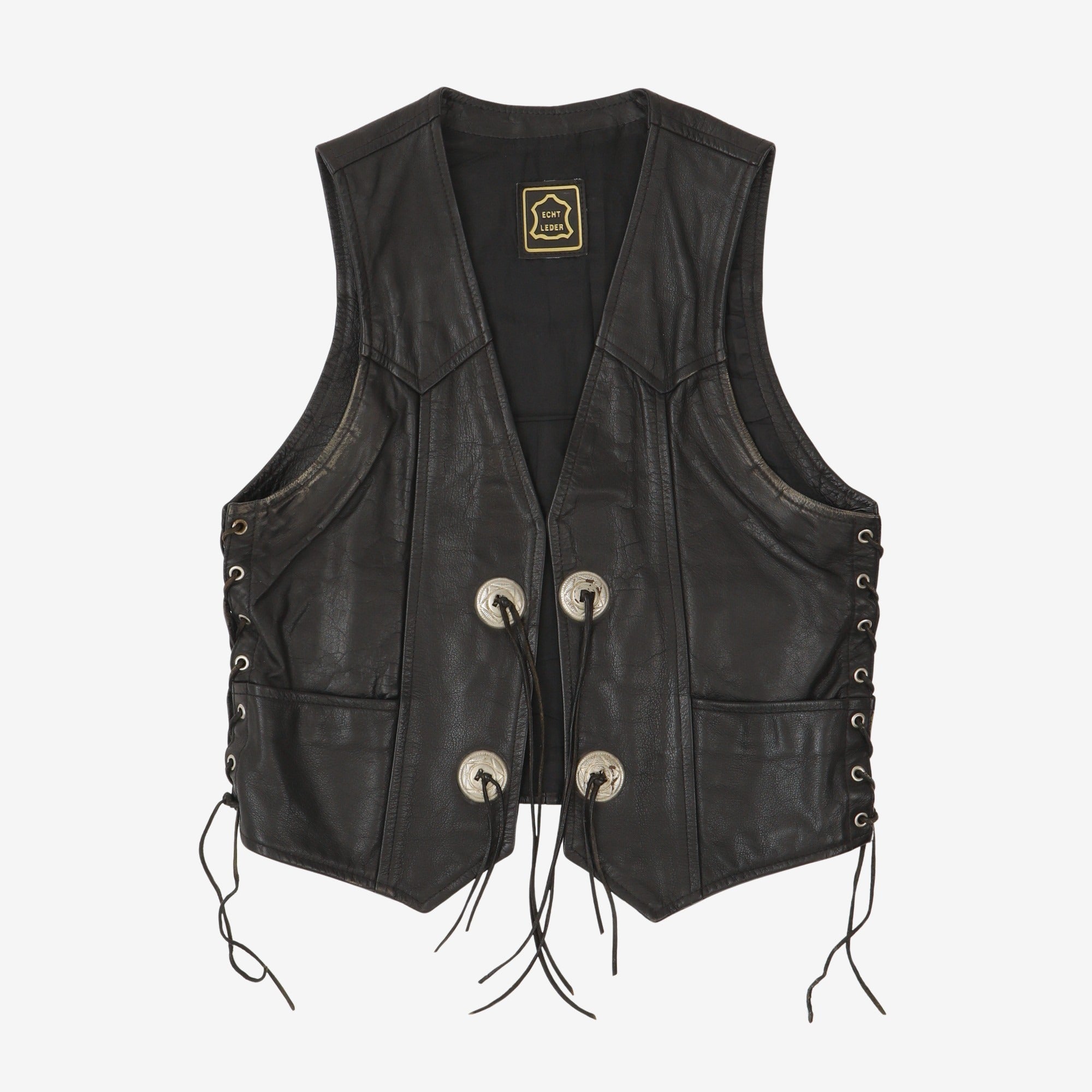 Echt Leder Lace Up Vest