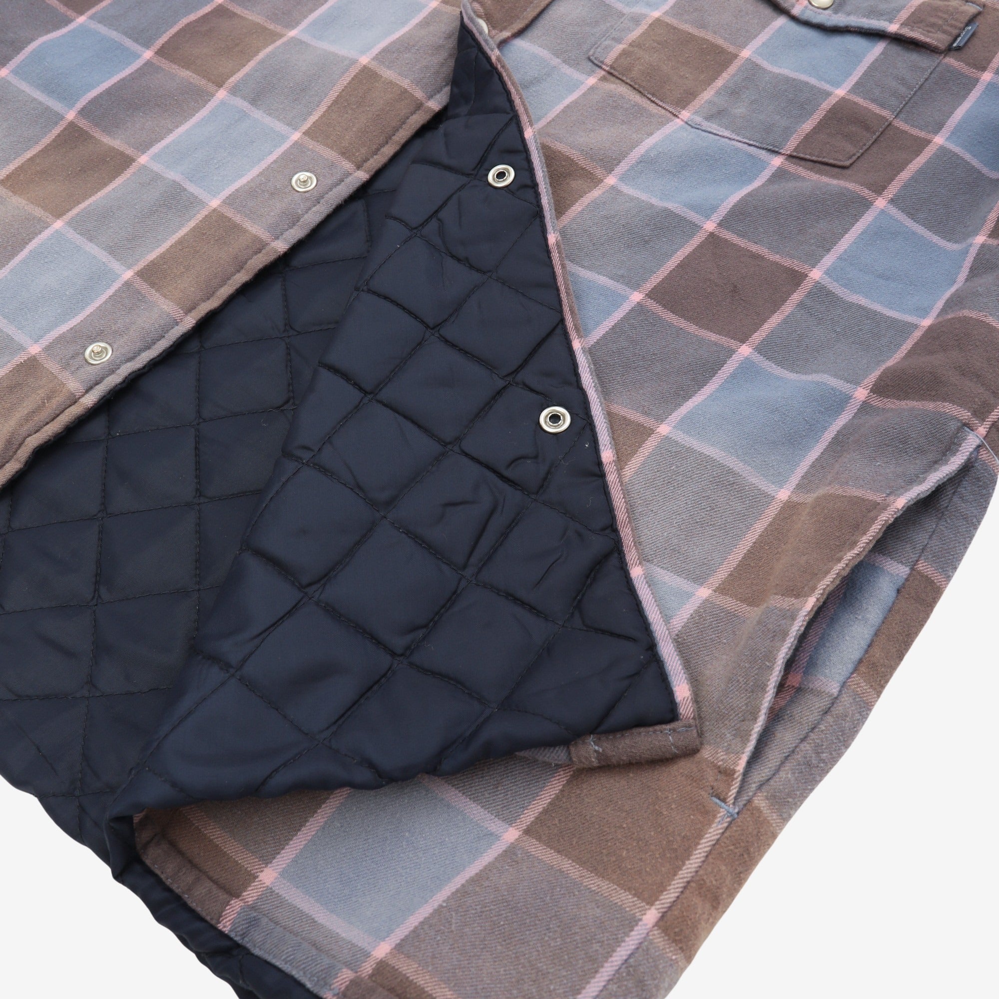 Quilted Faded Plaid Shirt