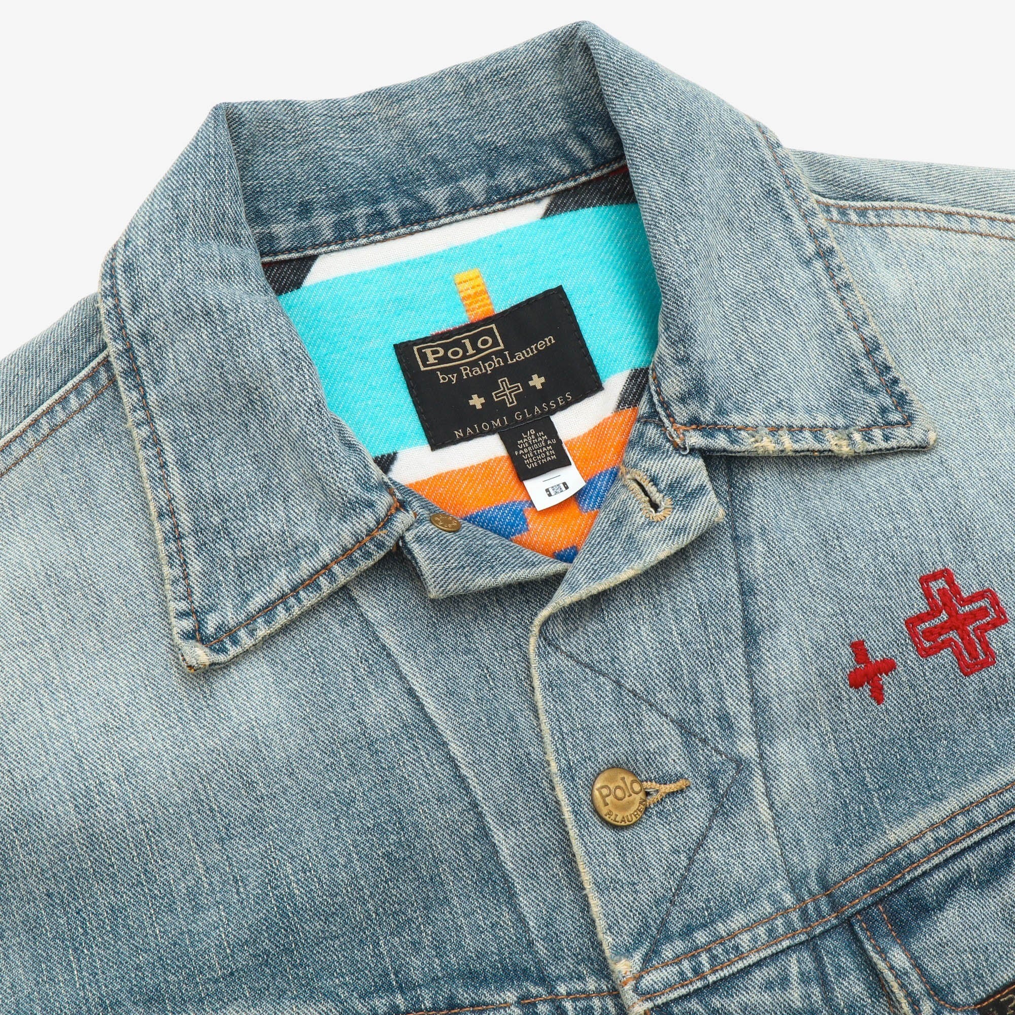 Naiomi Glasses Trucker Denim Jacket