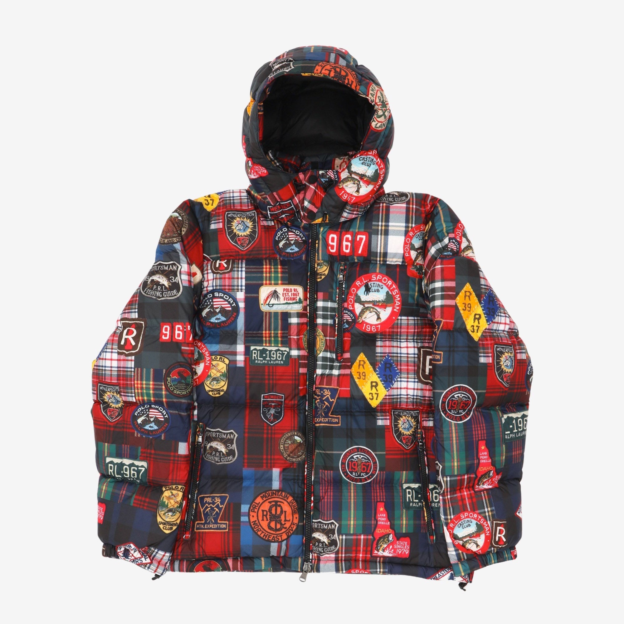 Multi Badge Print Down Jacket