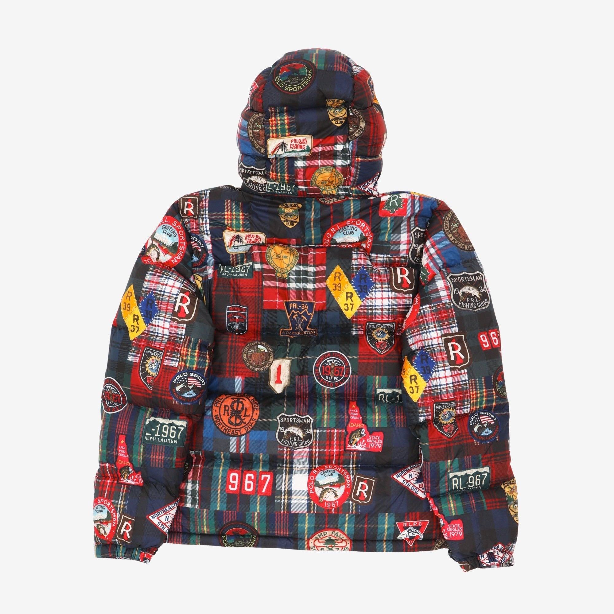 Multi Badge Print Down Jacket