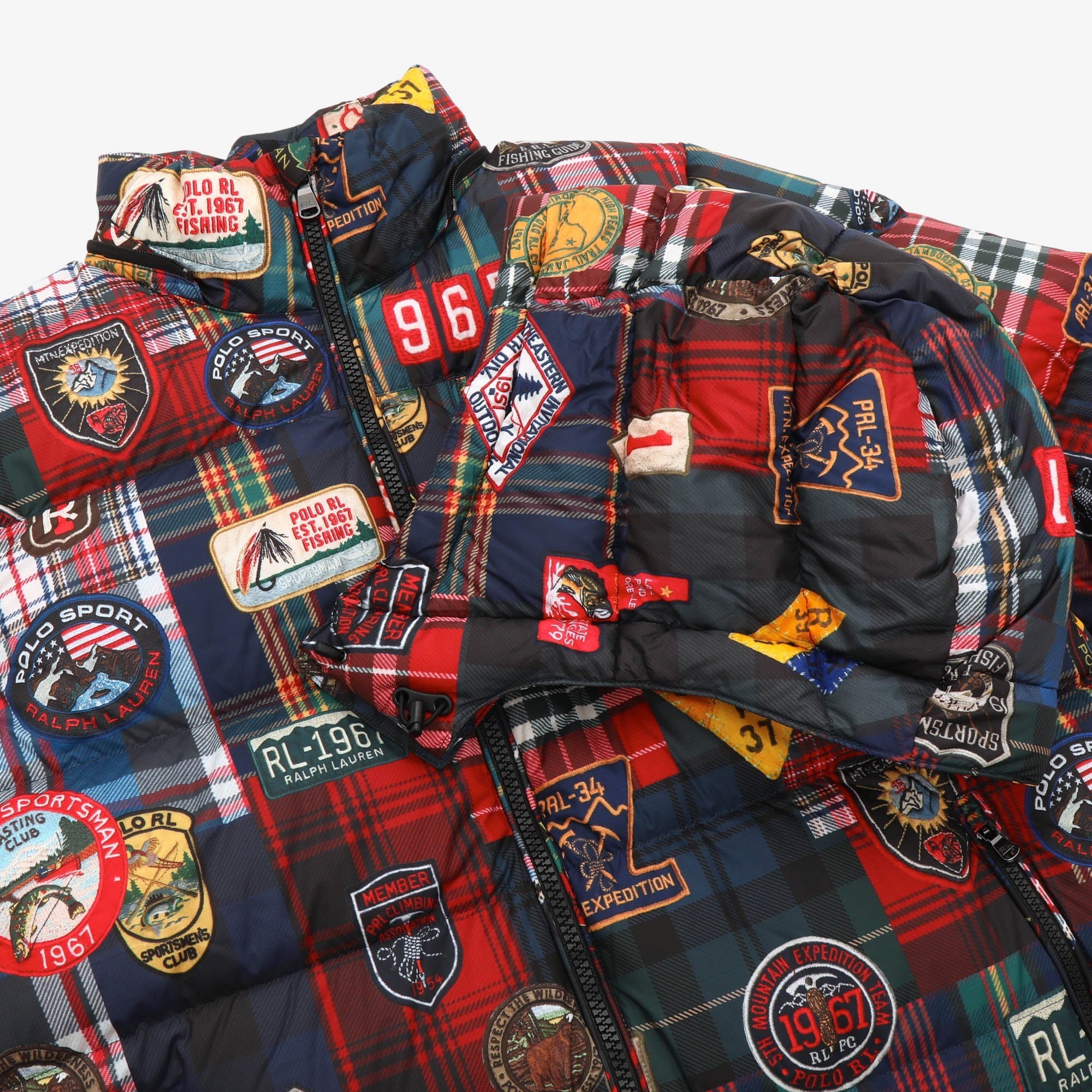 Multi Badge Print Down Jacket