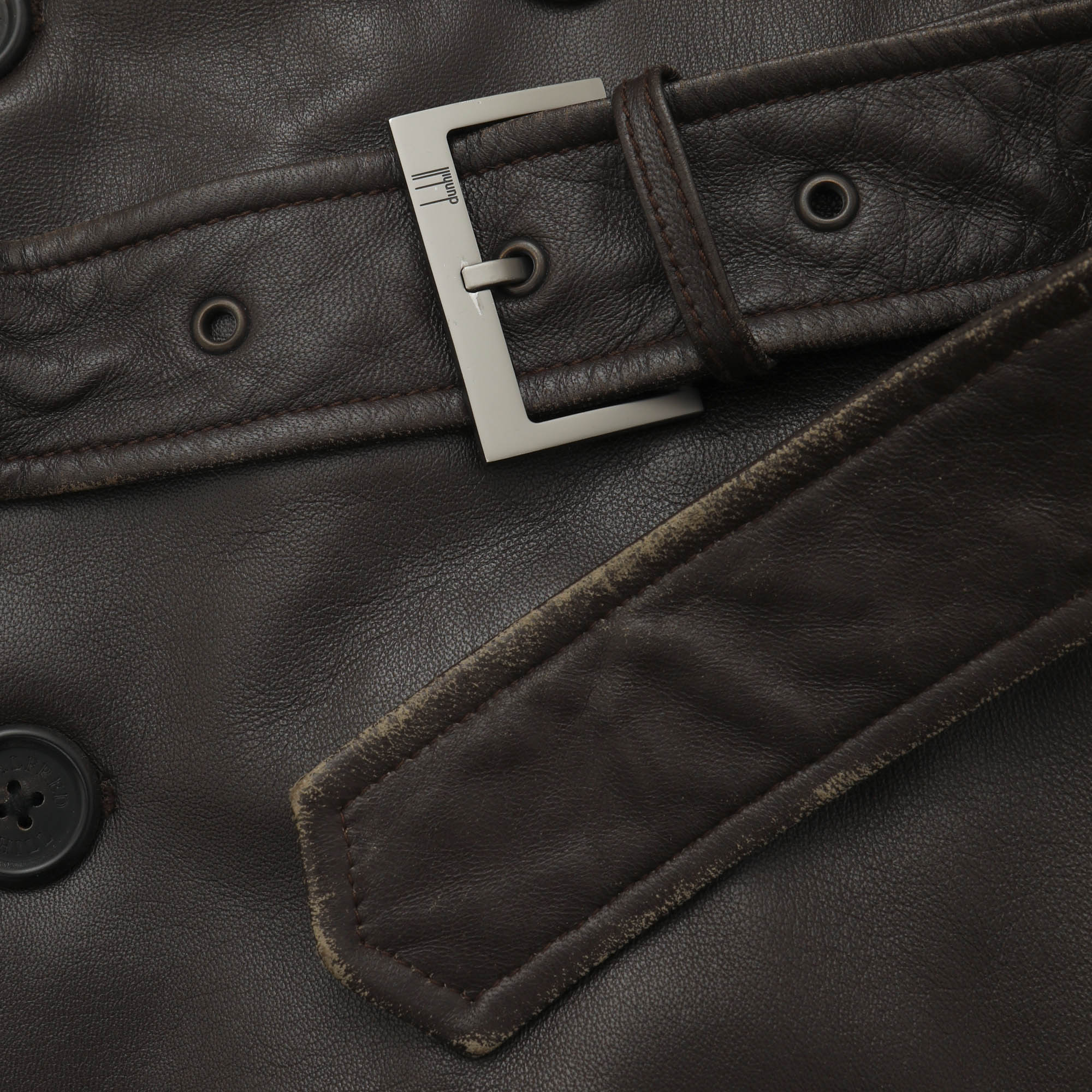 Belted Leather Trench Coat