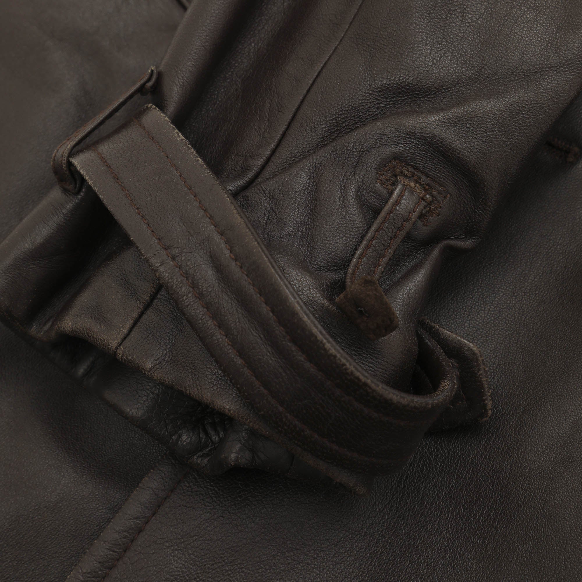 Belted Leather Trench Coat