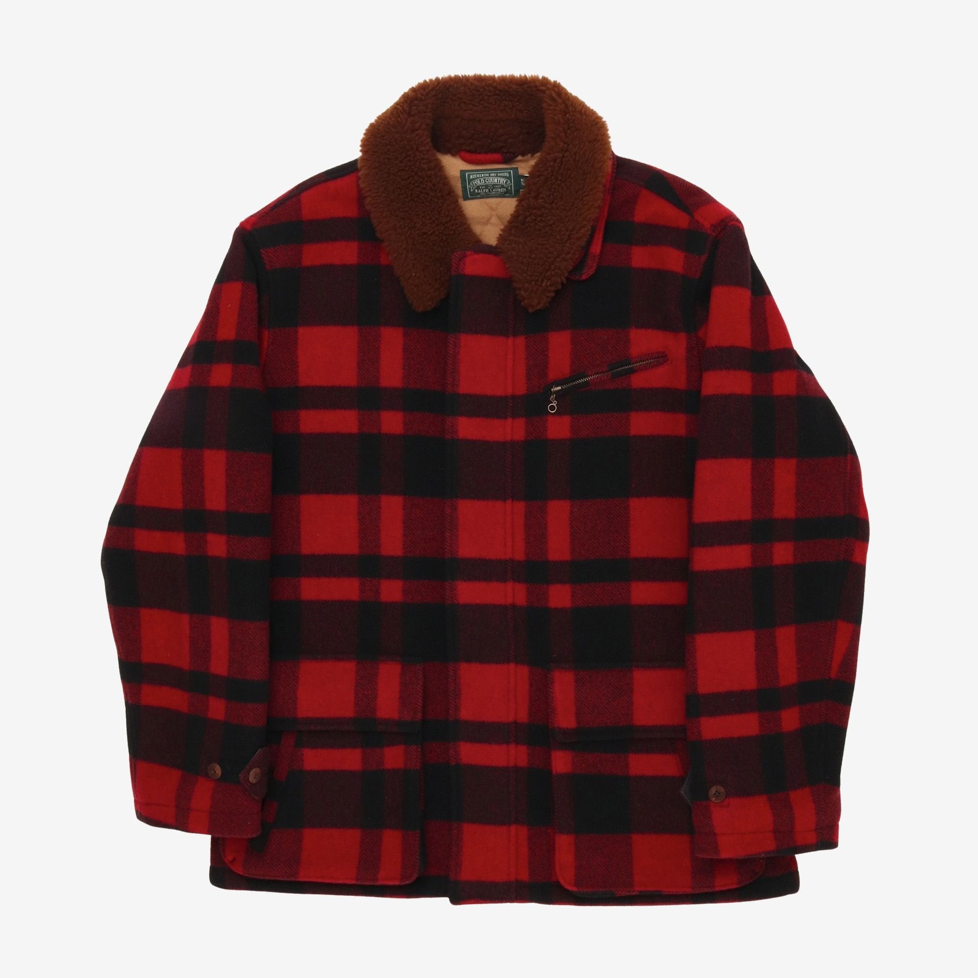 Plaid Shearling Barn Coat