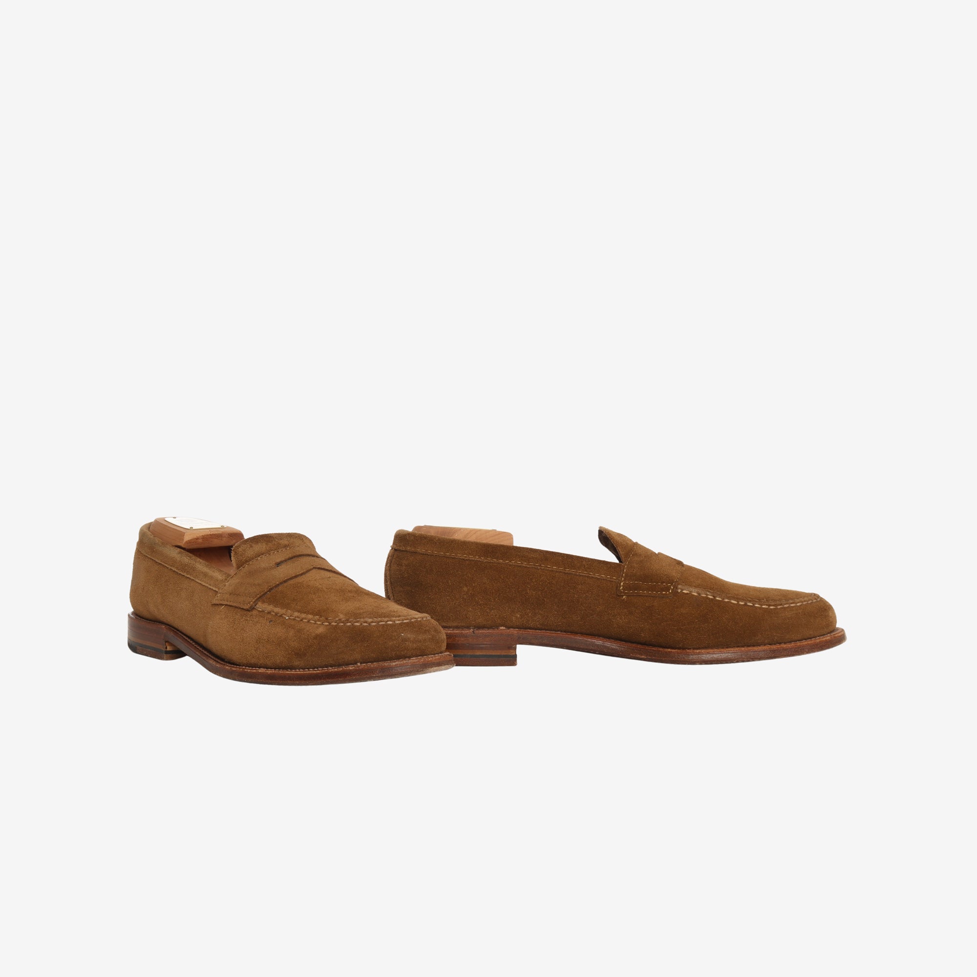 Unlined Suede Penny Loafers + Trees