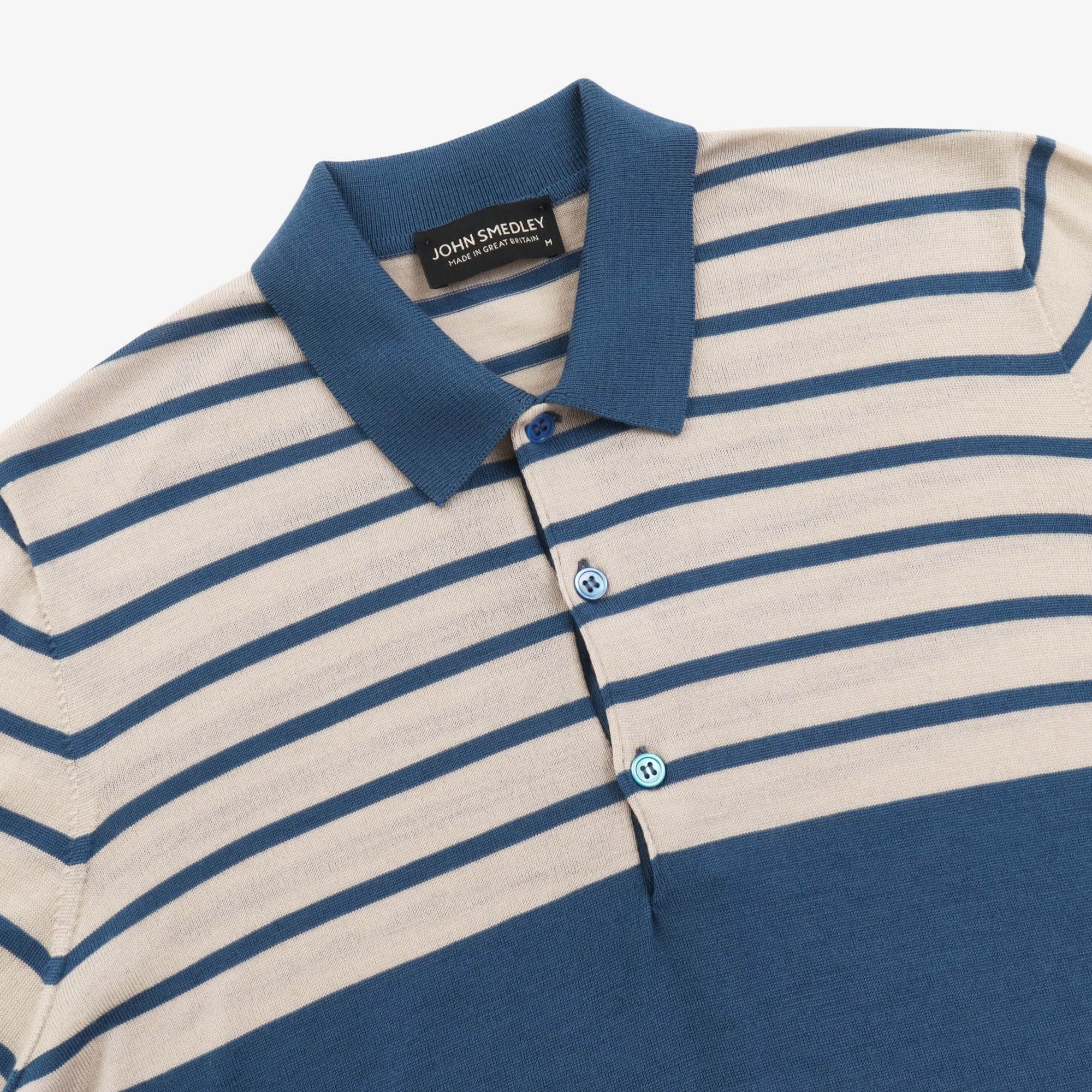 LS Striped Merino Polo