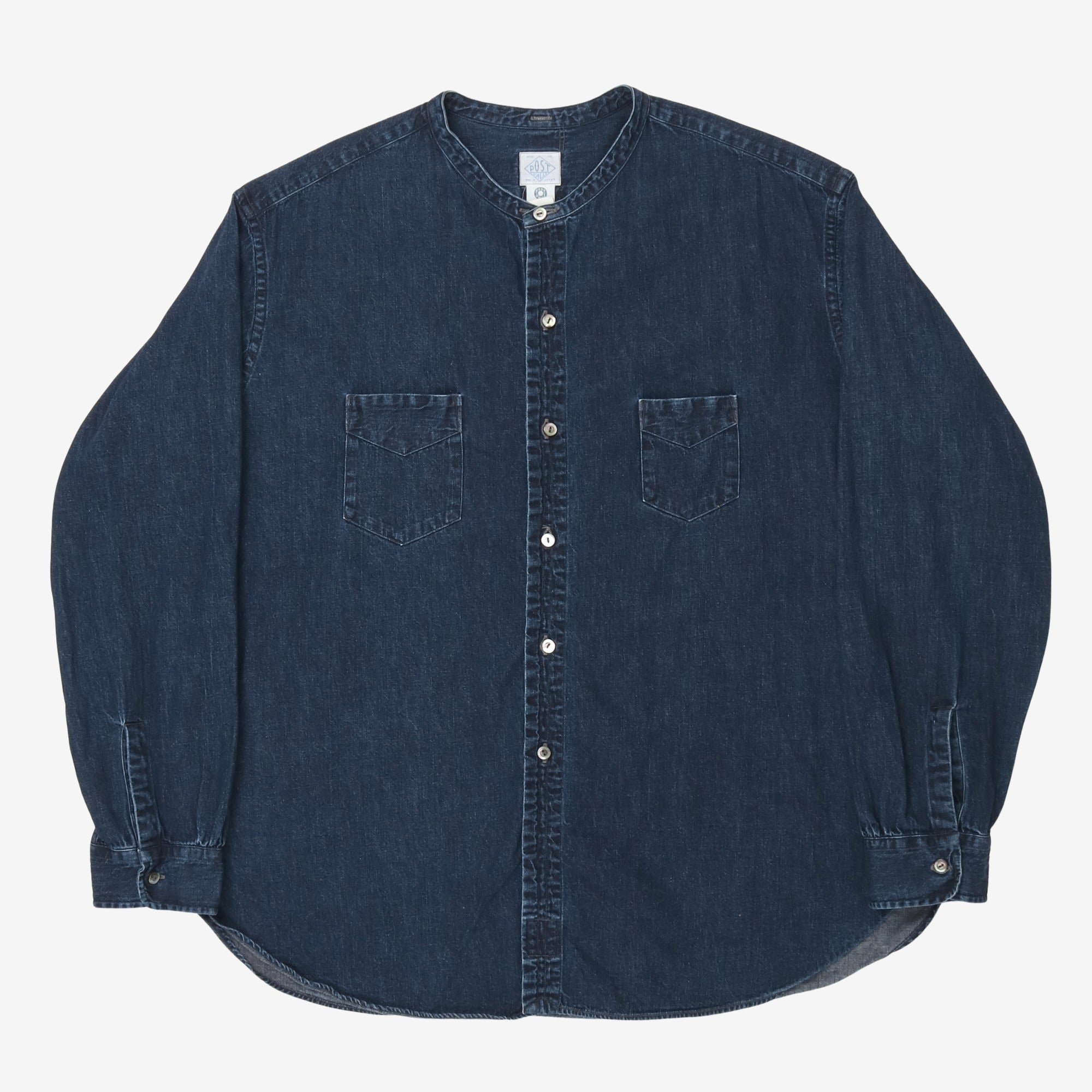 8oz Neutra 5 Band Collarless Denim Shirt