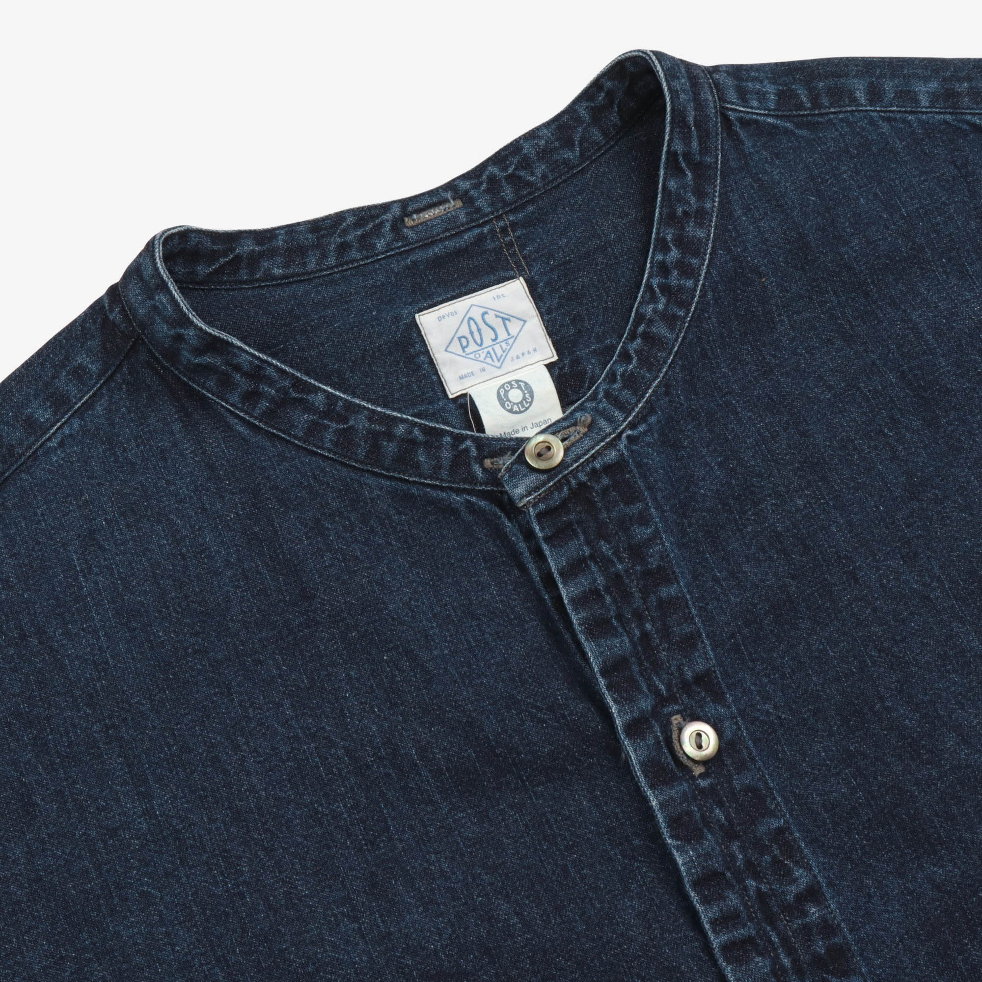 8oz Neutra 5 Band Collarless Denim Shirt