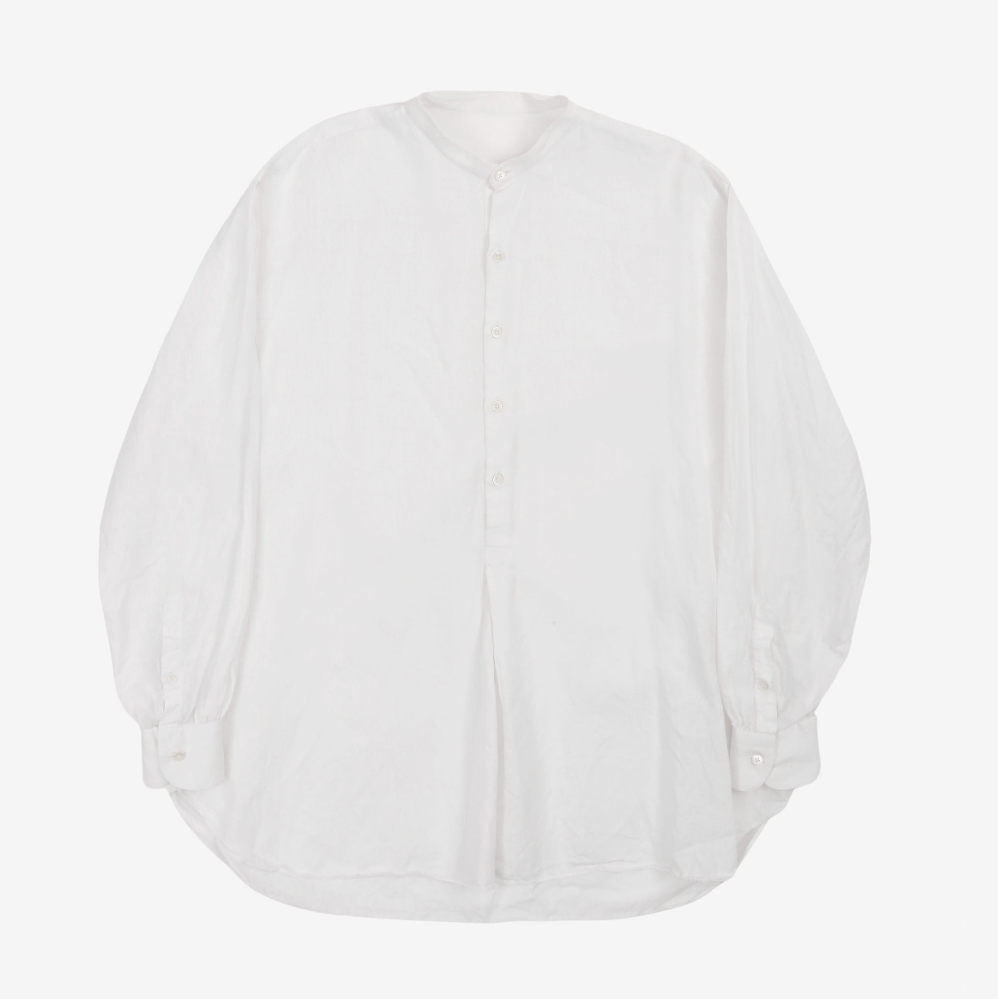 Collarless Linen PO Shirt