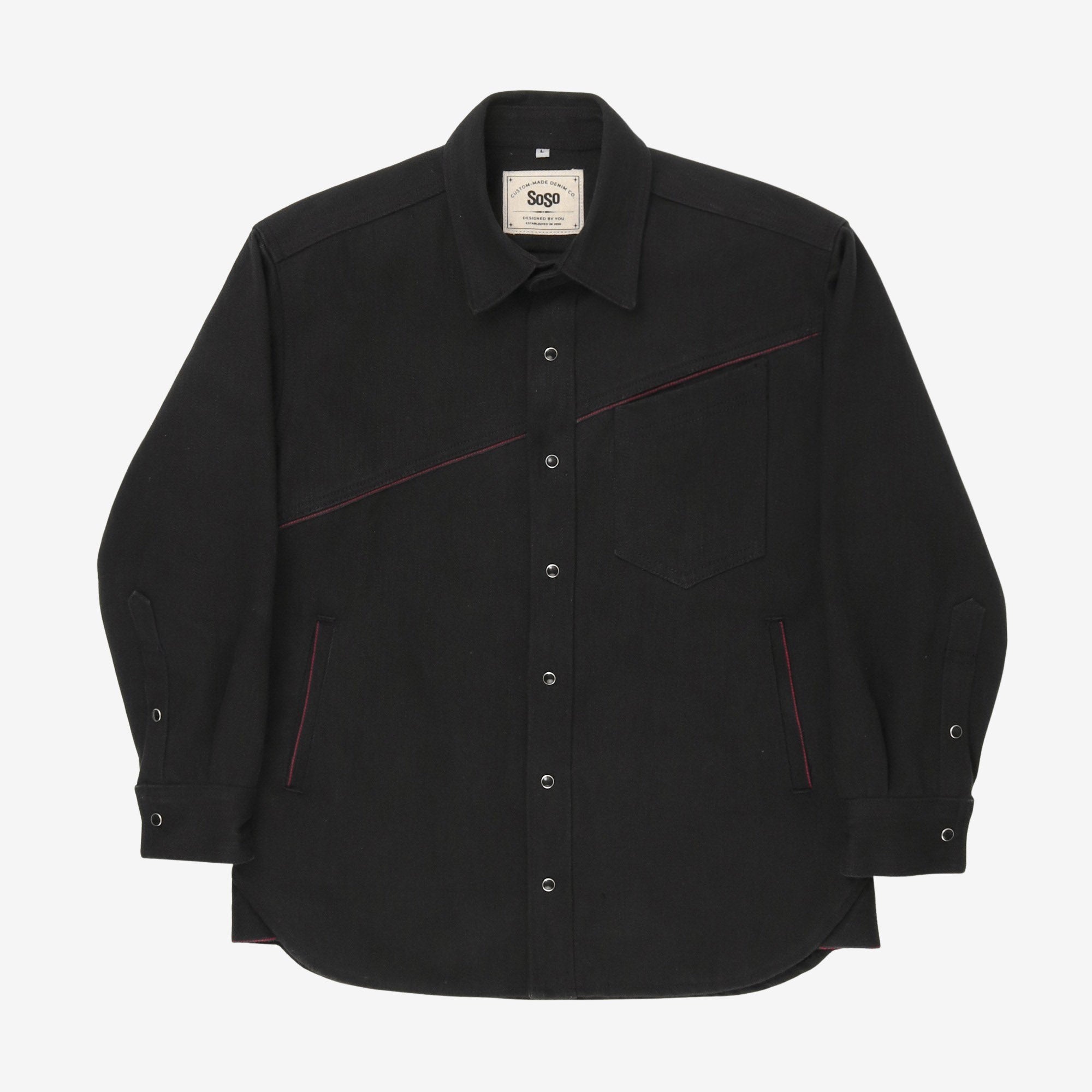 Slant Stripe Denim Overshirt