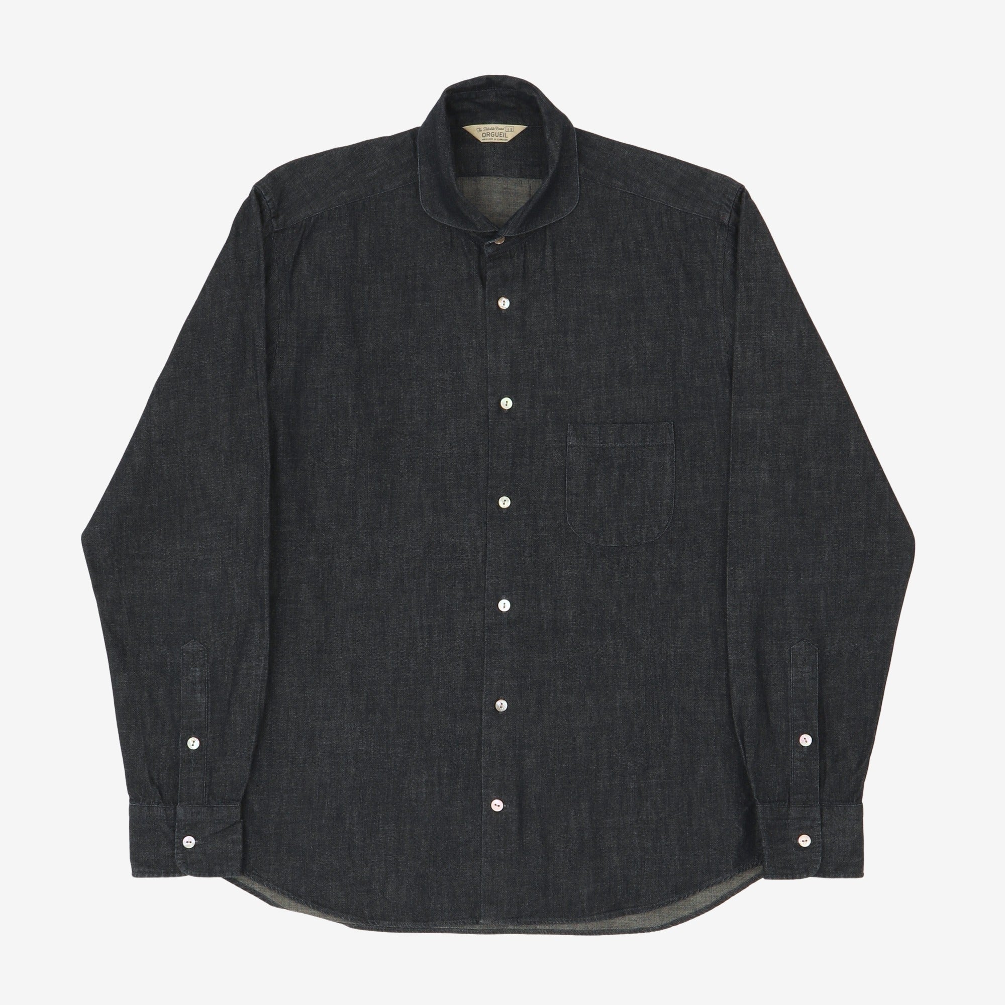 Shawl Collar Denim Shirt